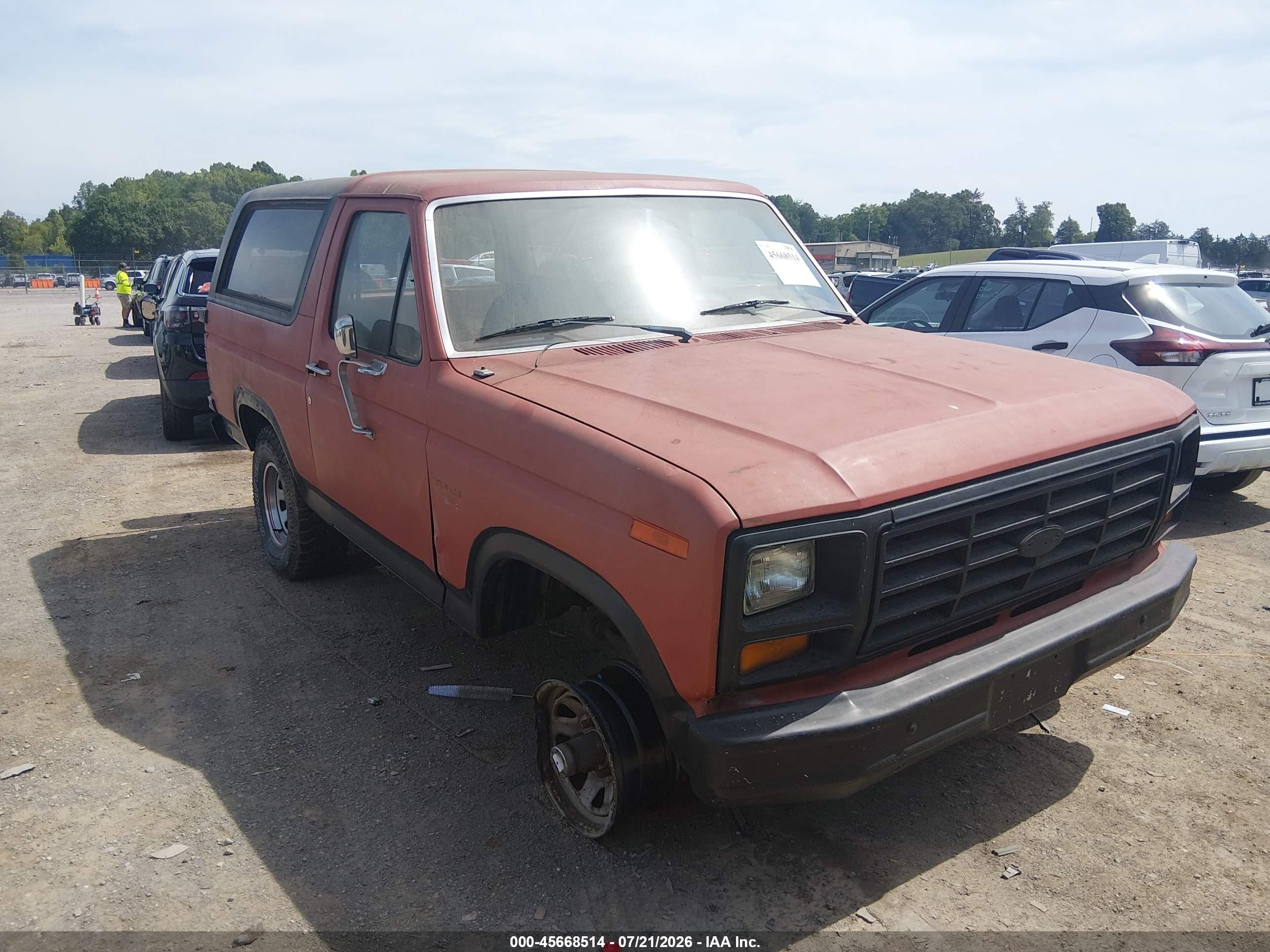 1986 Ford Bronco U100 Red vin: 1FMDU15NXGLA81979