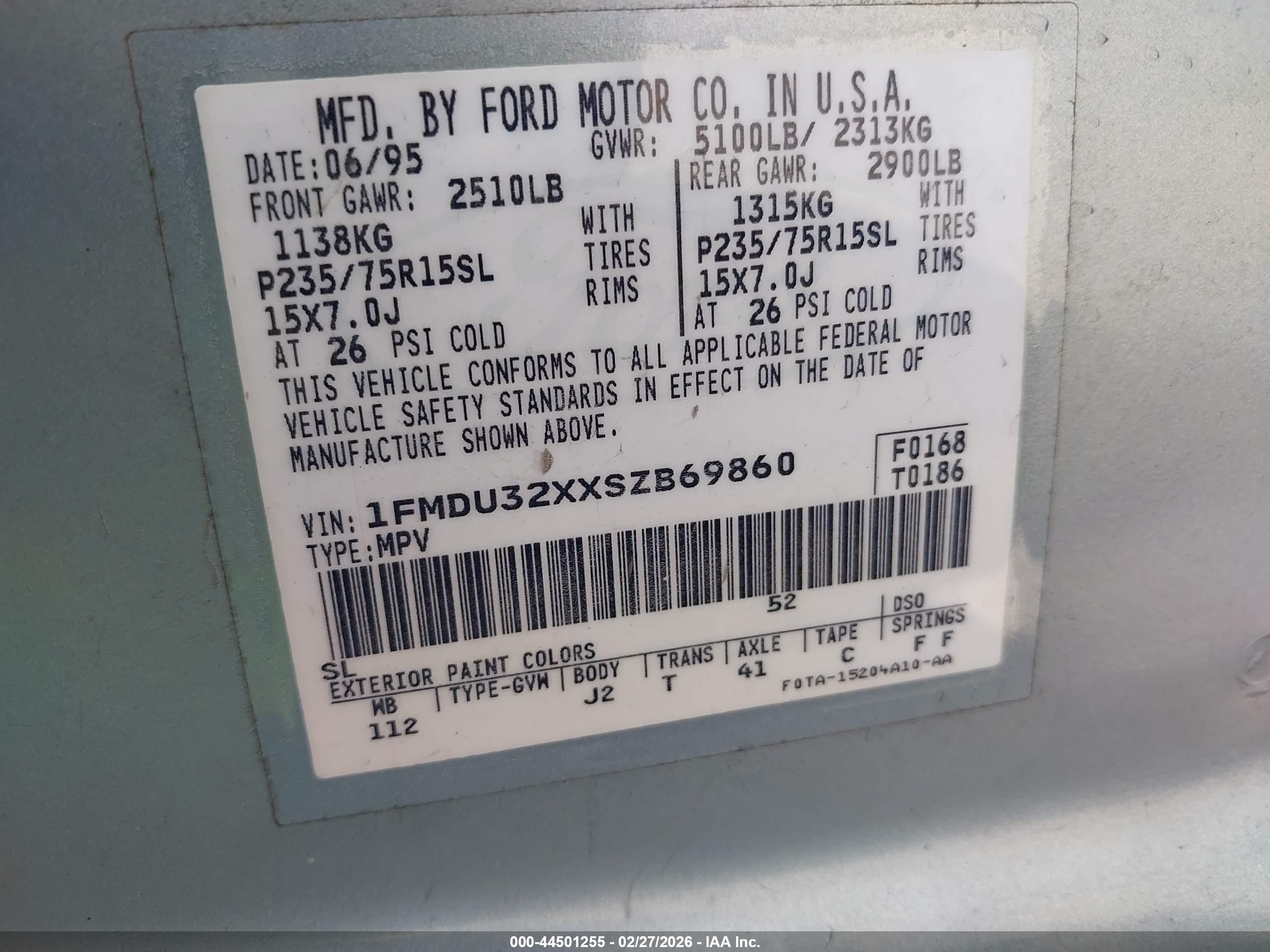 1995 Ford Explorer   Light Blue vin: 1FMDU32XXSZB69860