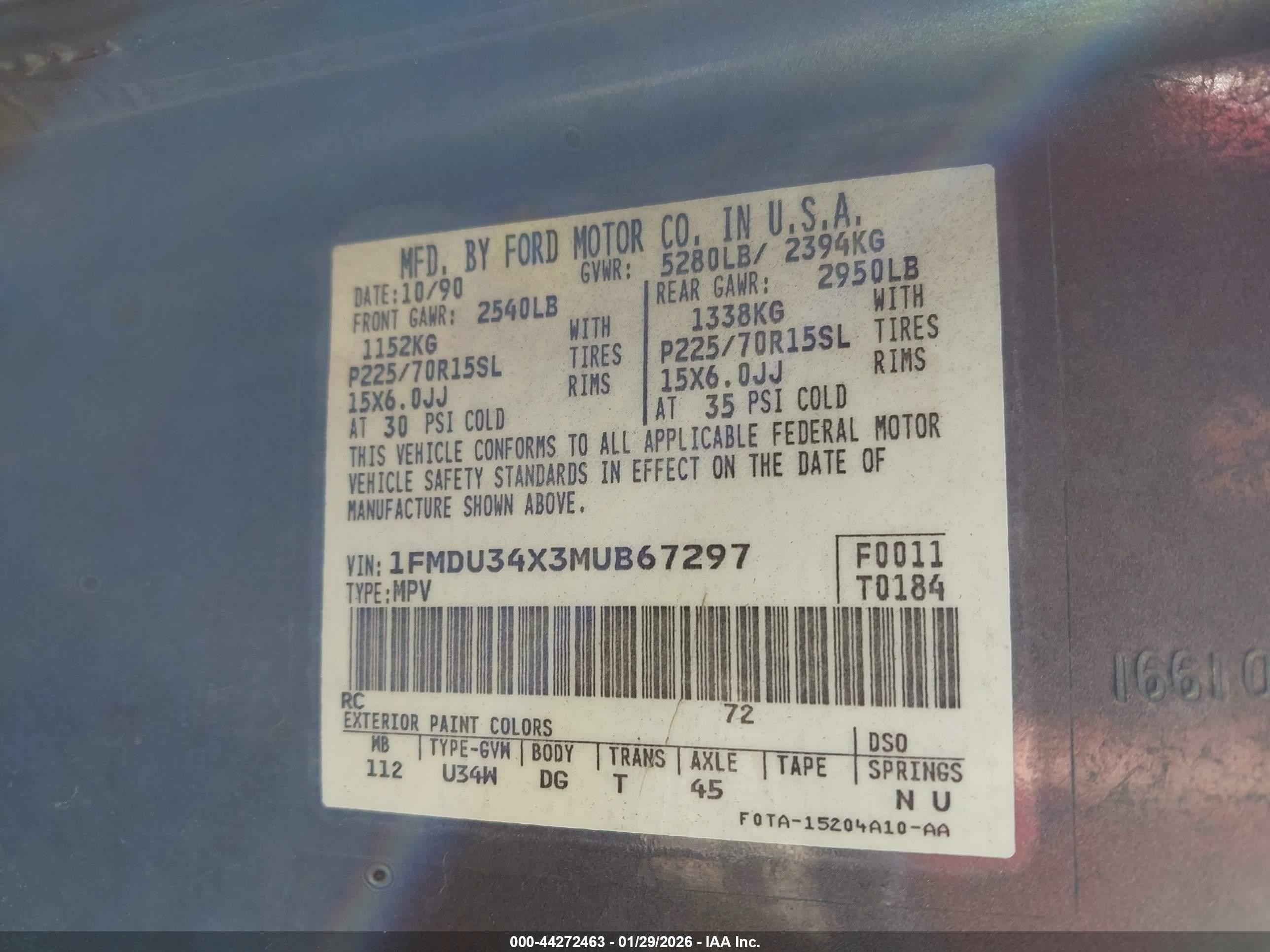 1991 Ford Explorer   Gray vin: 1FMDU34X3MUB67297