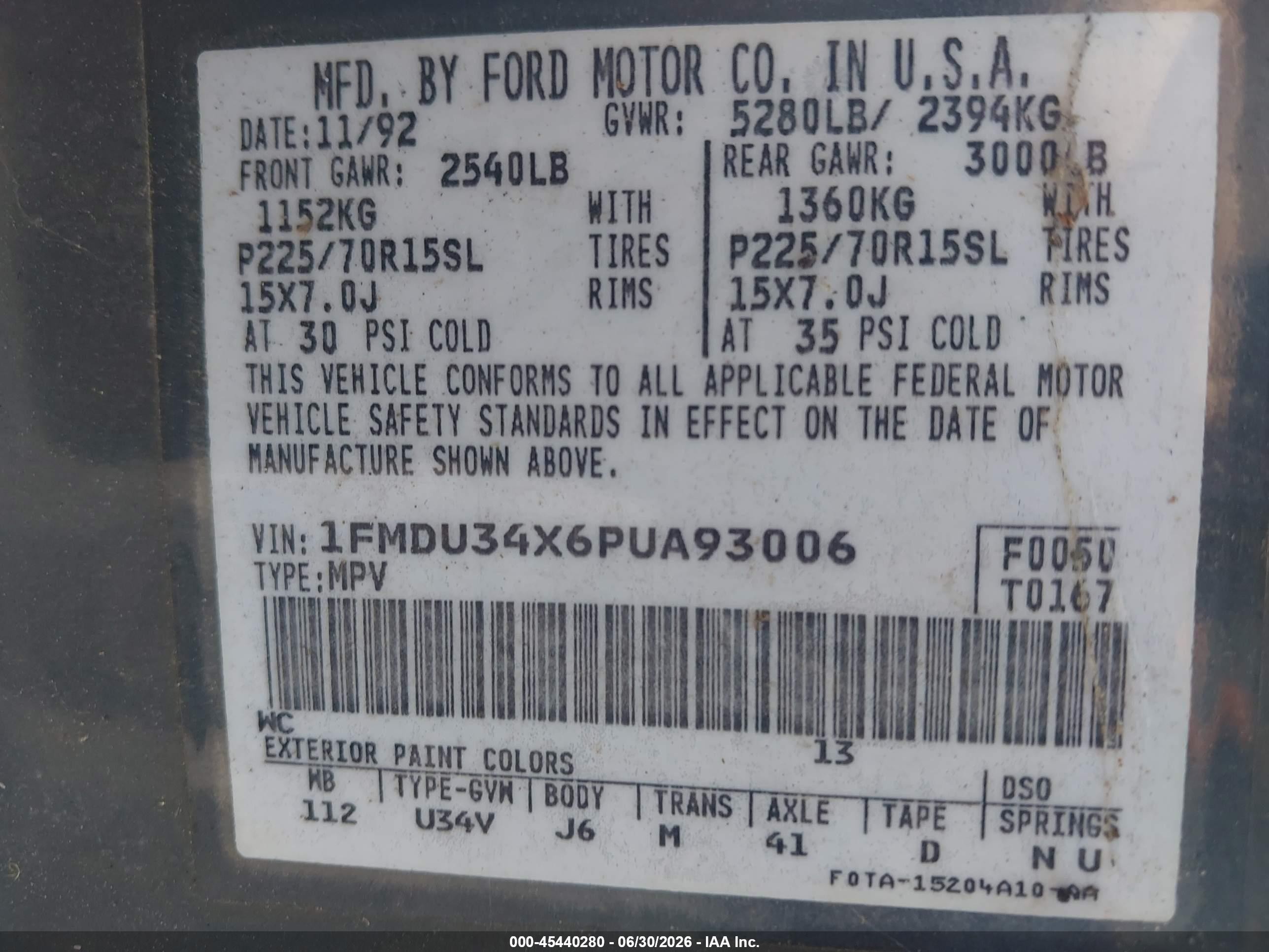 1993 Ford Explorer   Gray vin: 1FMDU34X6PUA93006