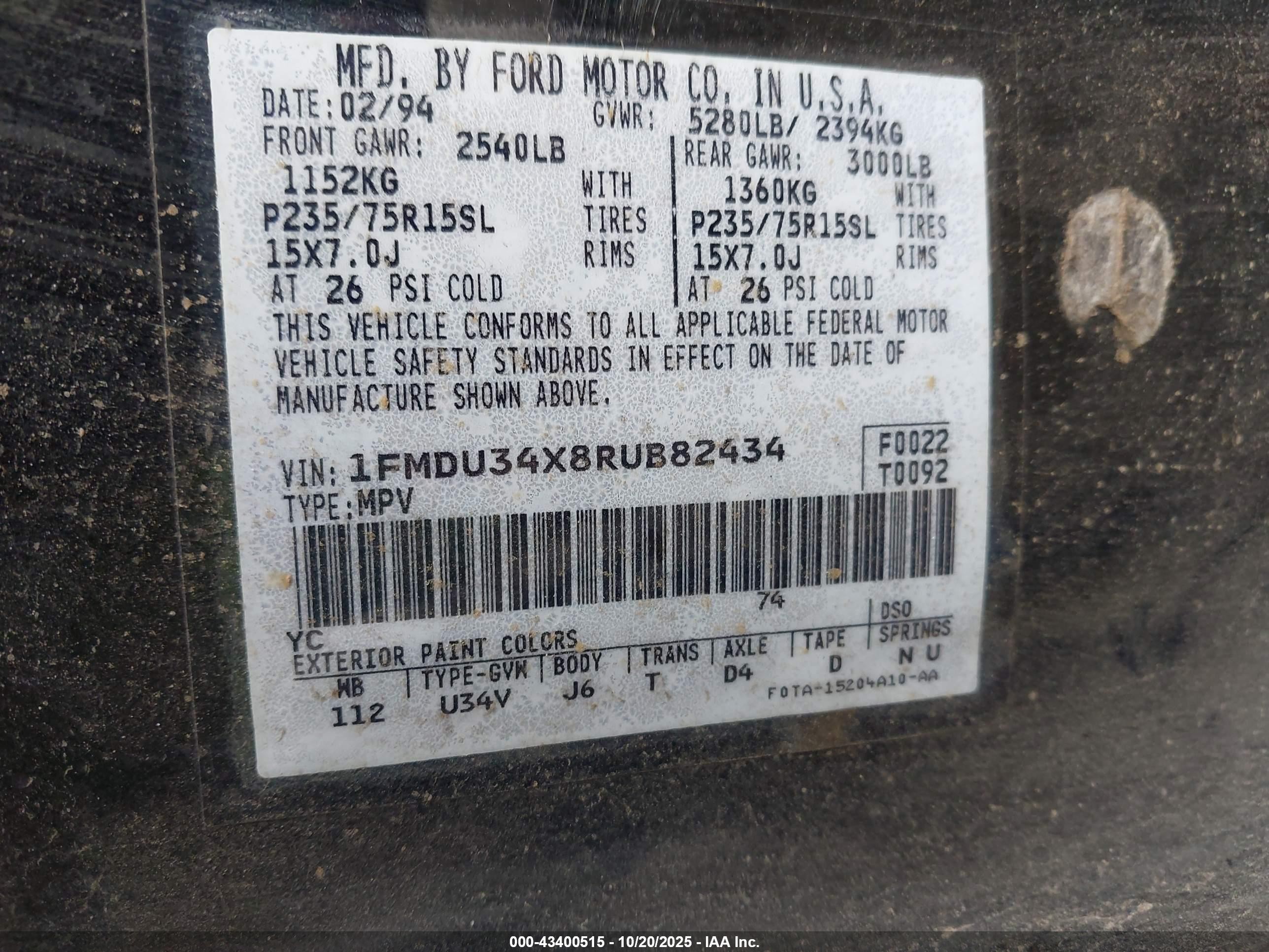 1994 Ford Explorer   Black vin: 1FMDU34X8RUB82434