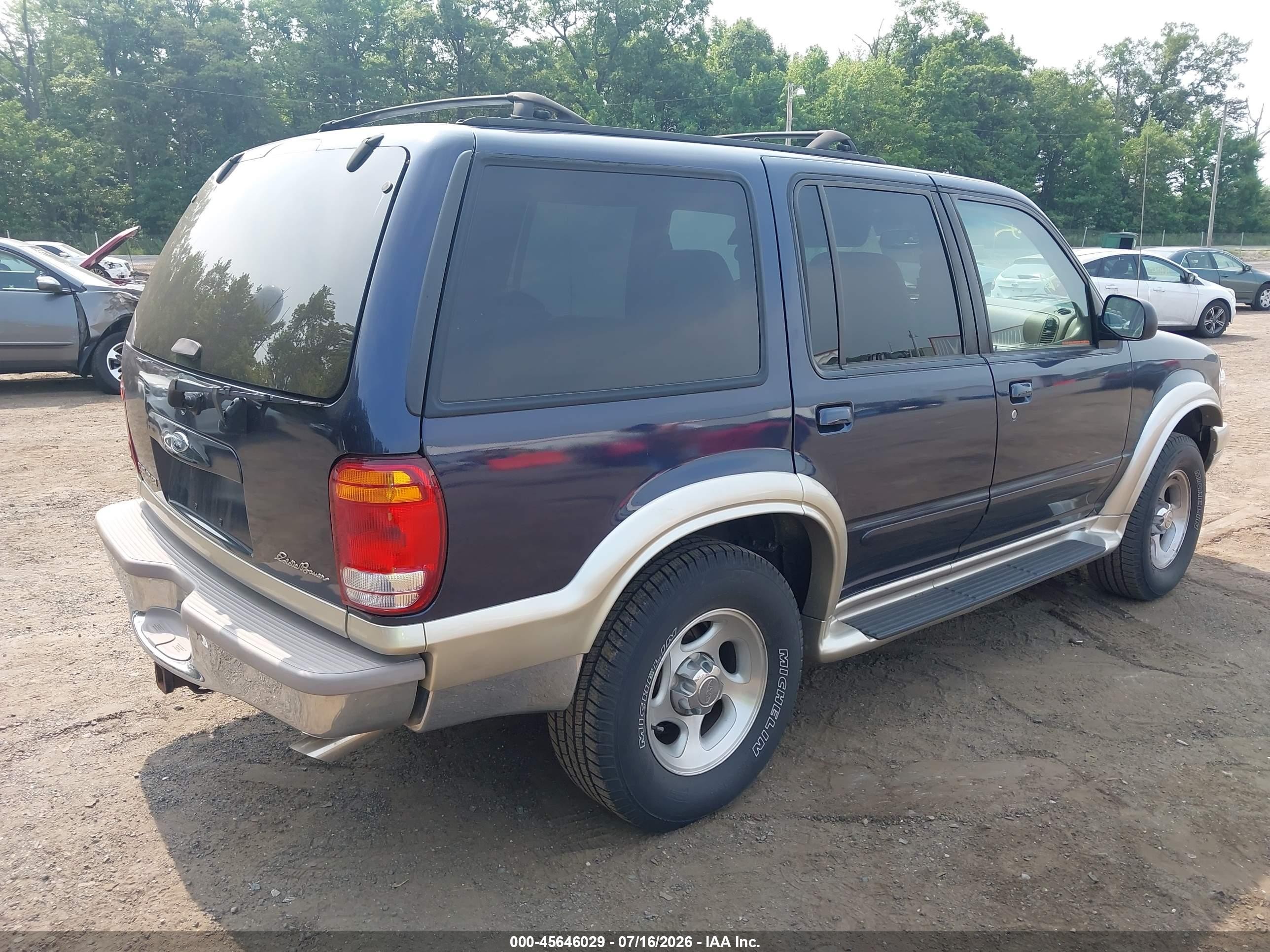 2000 Ford Explorer Eddie Bauer Dark Blue vin: 1FMDU74E7YZA66858