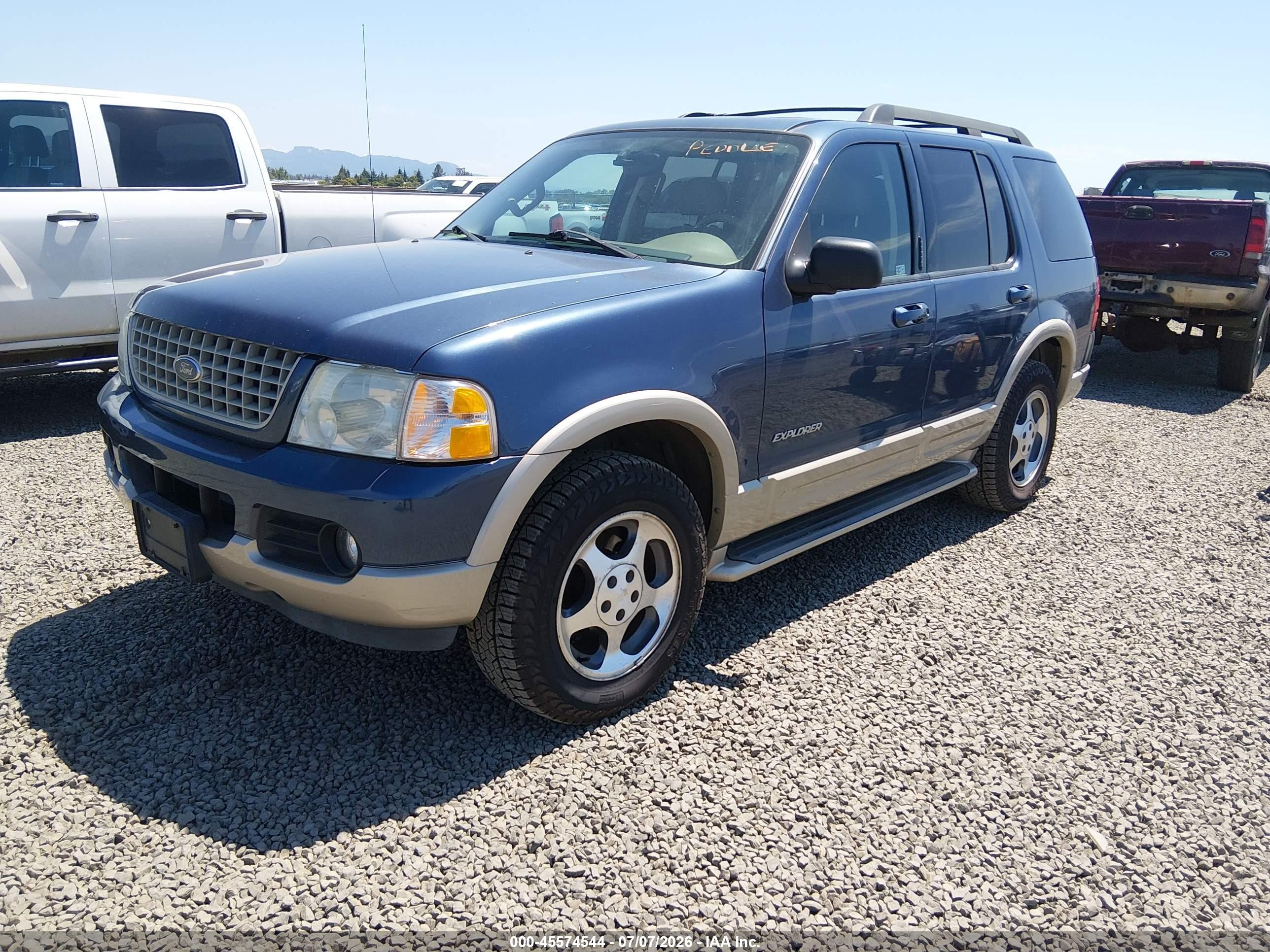 2005 Ford Explorer Eddie Bauer Blue vin: 1FMDU74K15UA04497