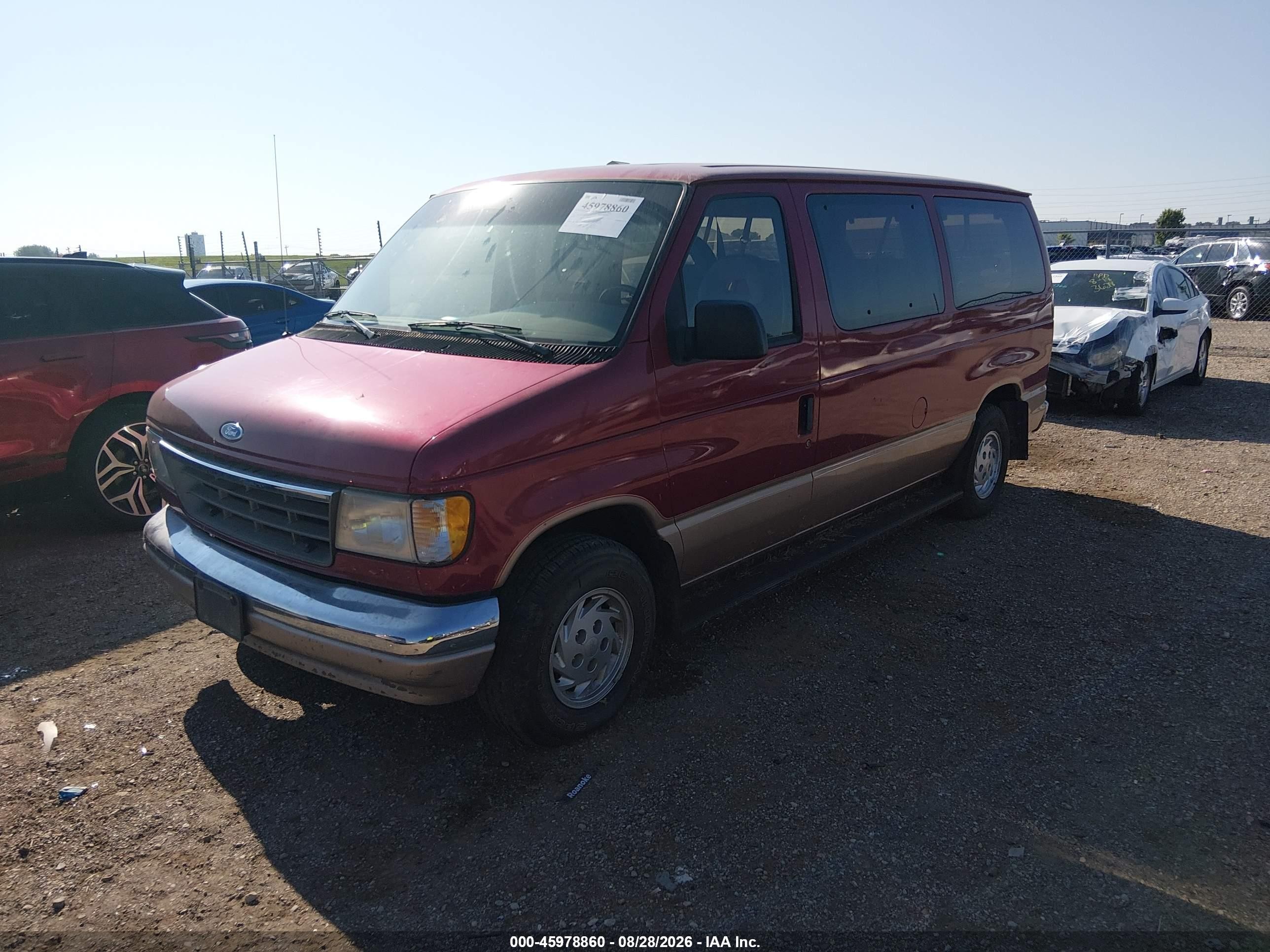 1993 Ford Econoline E150 Red vin: 1FMEE11N1PHA02547
