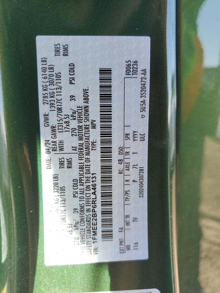 2024 Ford Bronco Wildtrak Green vin: 1FMEE2BP6RLA46131