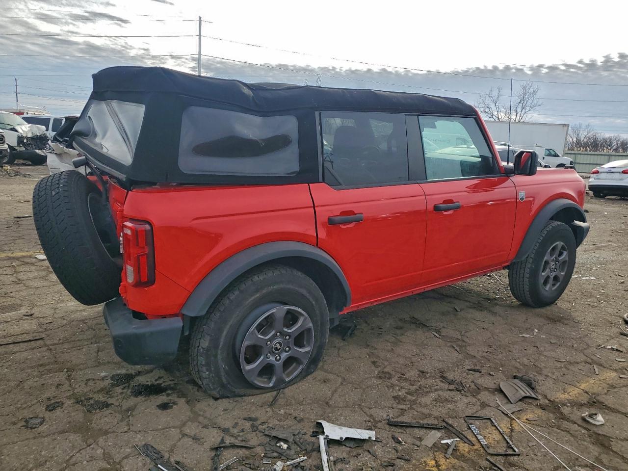 2023 Ford Bronco Base Red vin: 1FMEE5BP4PLC02147