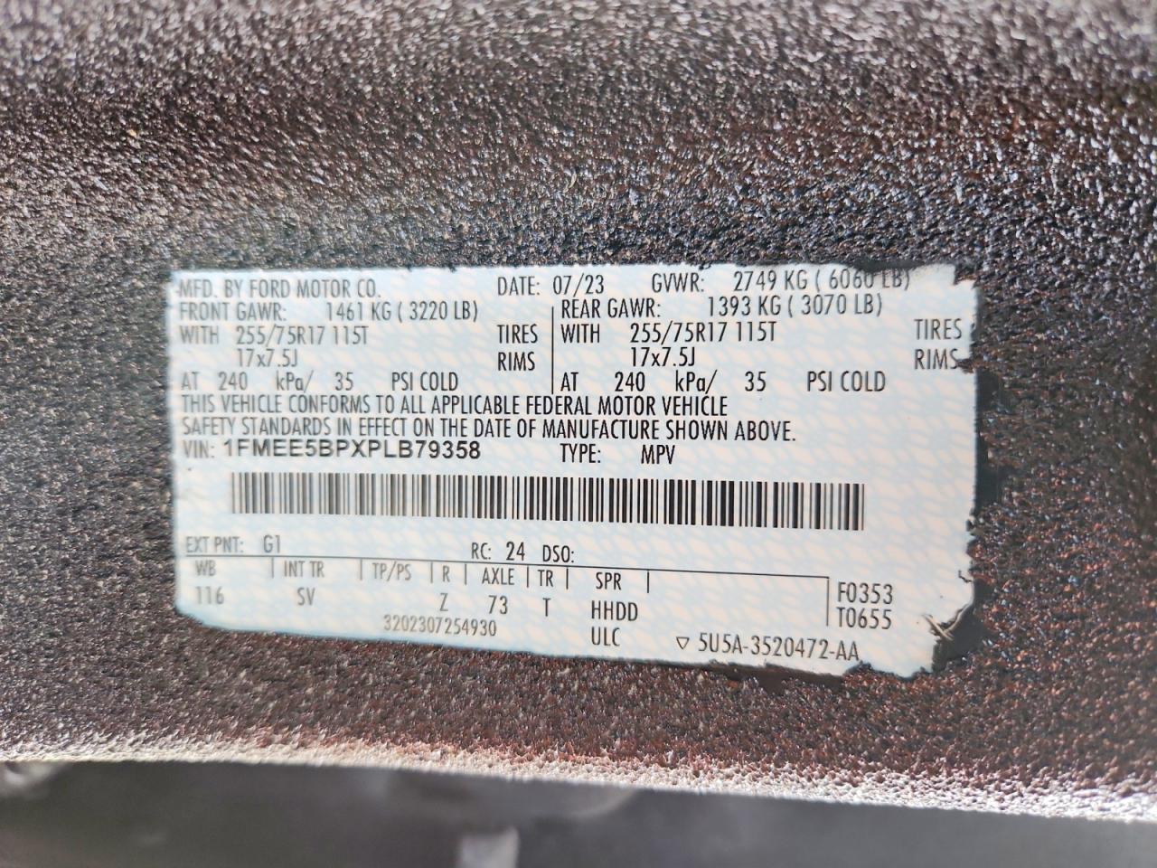 2023 Ford Bronco Base Black vin: 1FMEE5BPXPLB79358