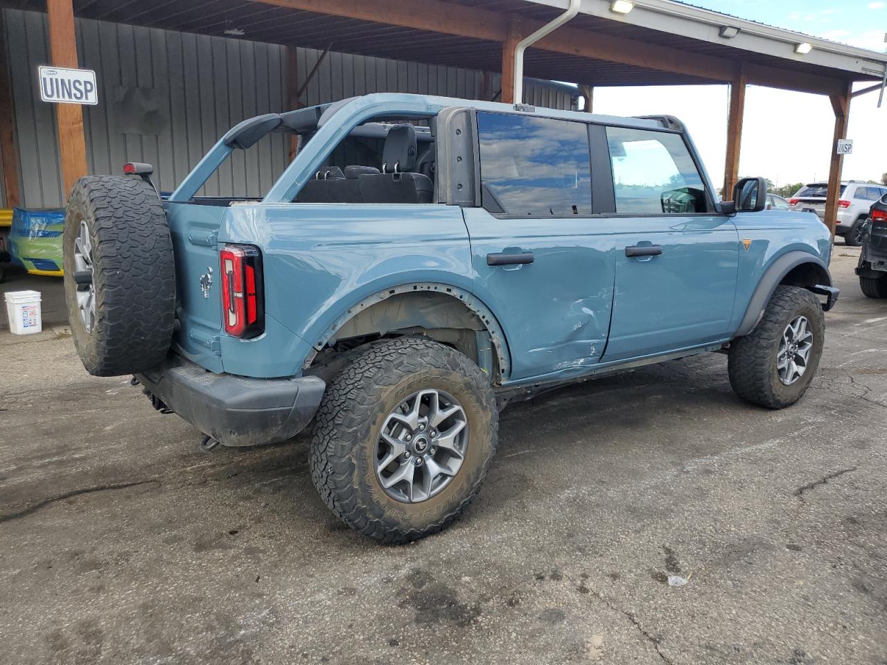 2021 Ford Bronco Base Blue vin: 1FMEE5DH0MLA77116