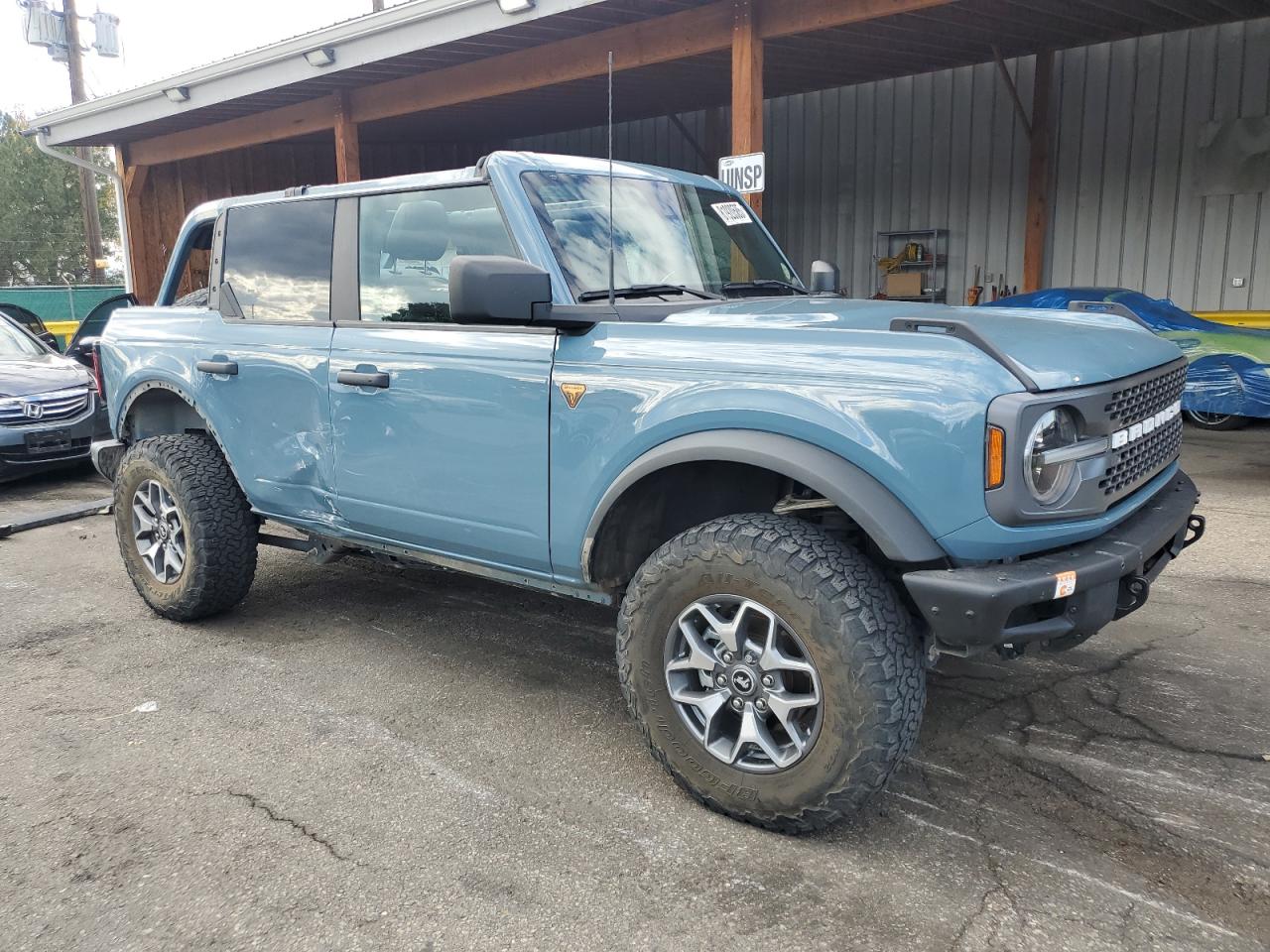 2021 Ford Bronco Base Blue vin: 1FMEE5DH0MLA77116