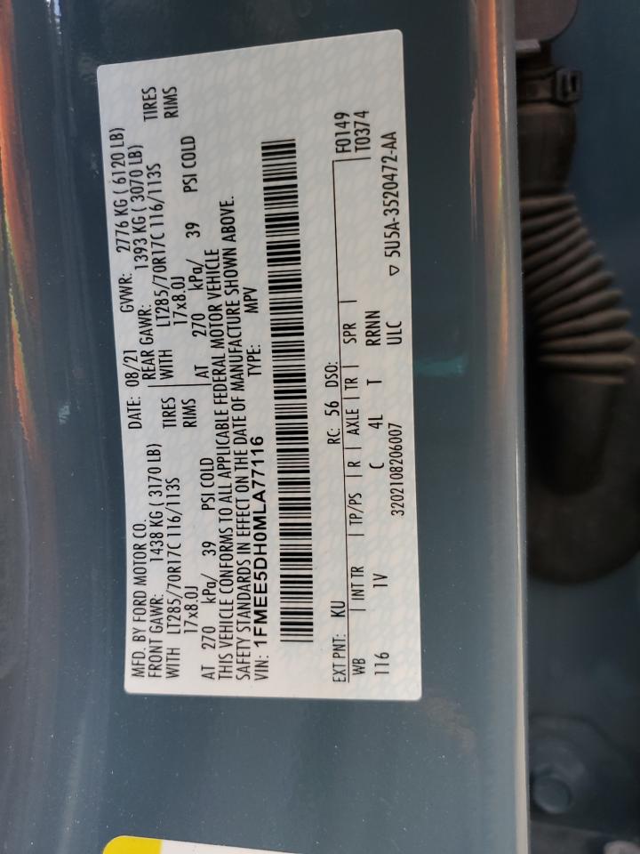 2021 Ford Bronco Base Blue vin: 1FMEE5DH0MLA77116