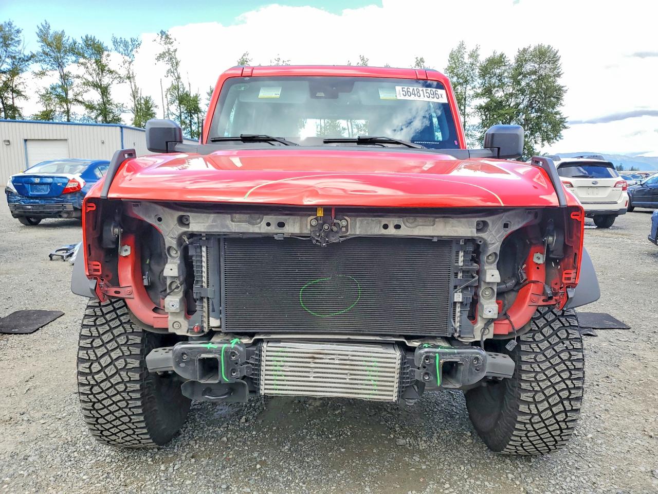 2022 Ford Bronco Base Red vin: 1FMEE5DP0NLB78973