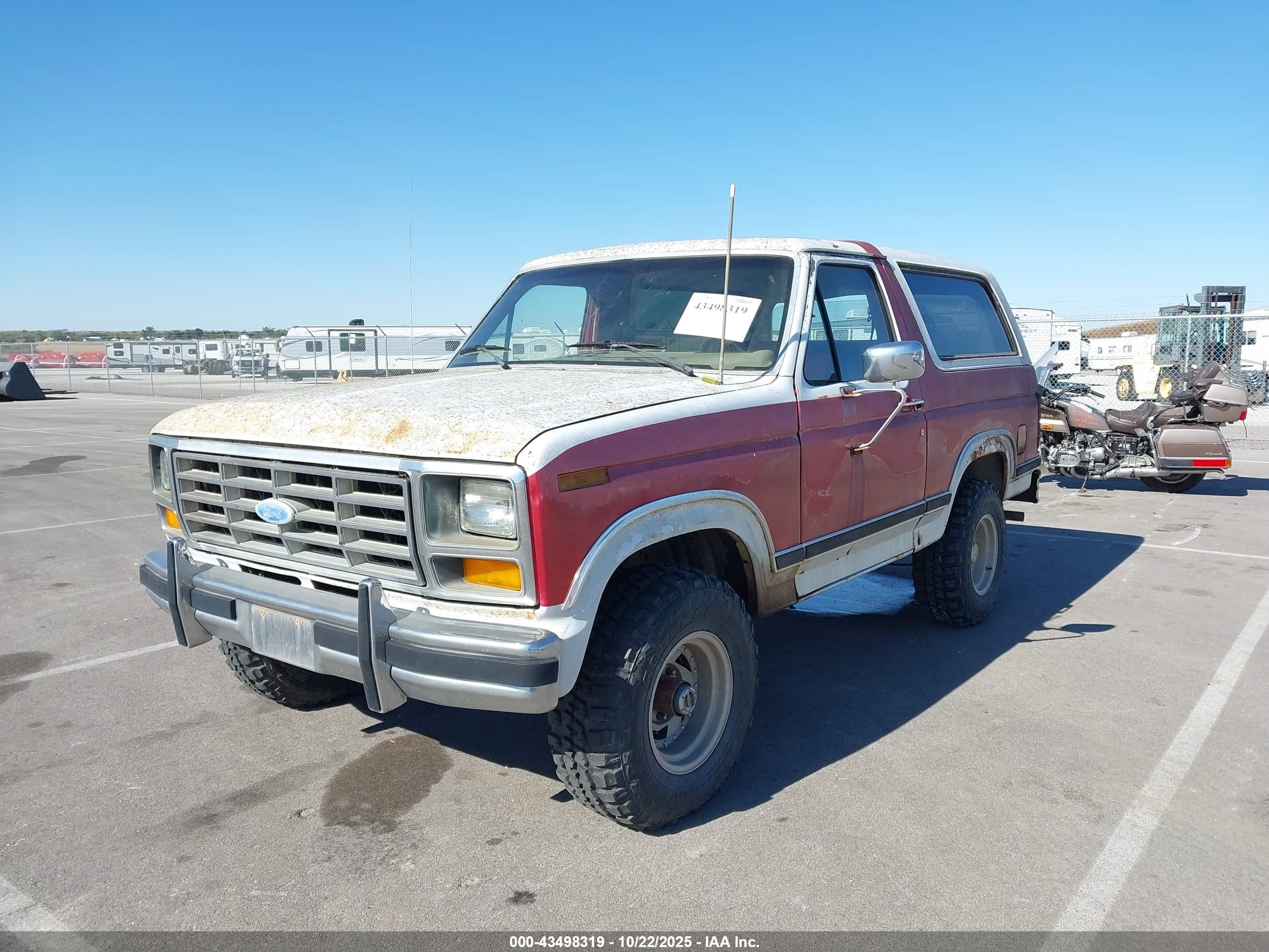 1984 Ford Bronco U100 Red vin: 1FMEU15G7ELA23587