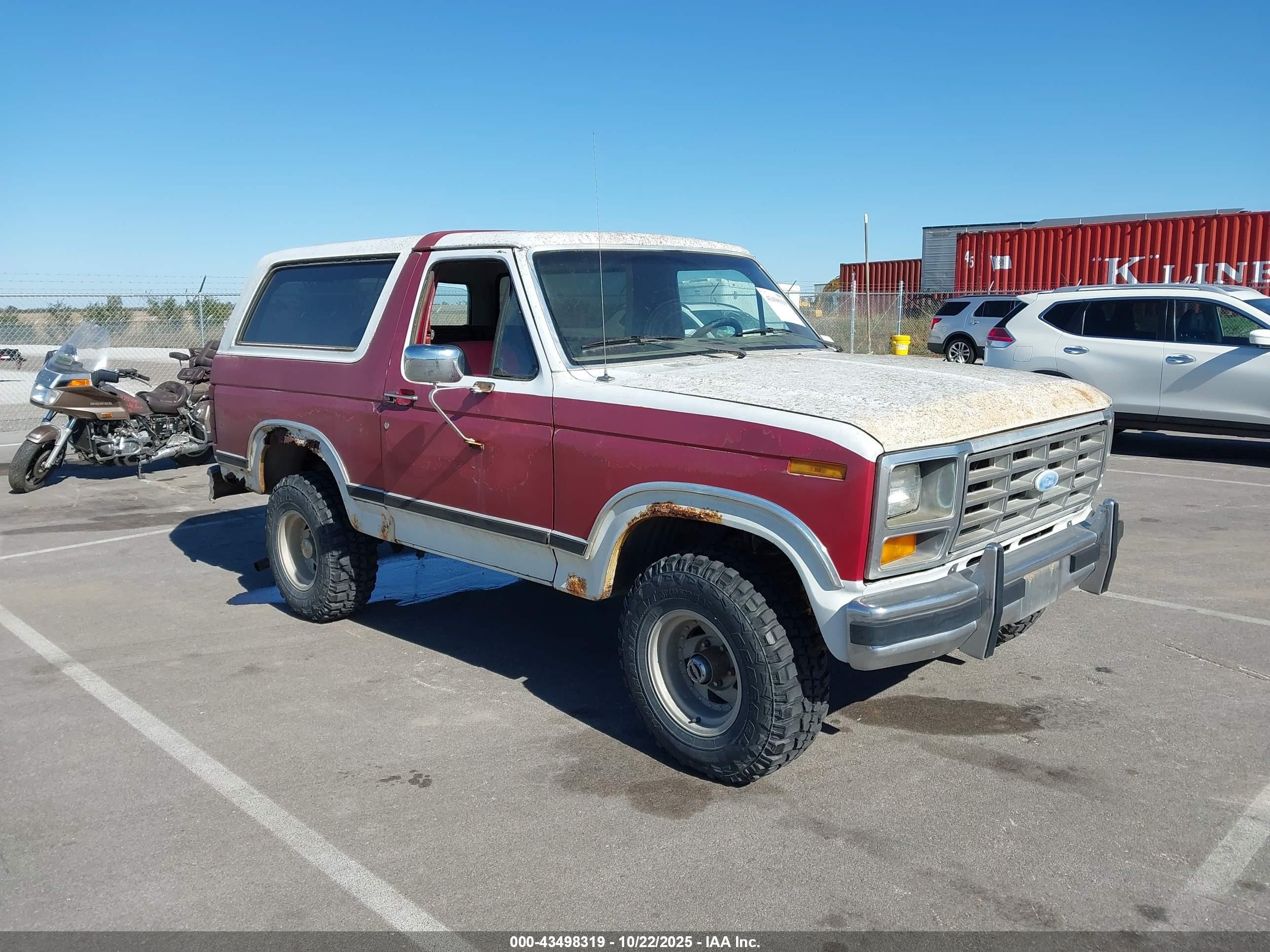 1984 Ford Bronco U100 Red vin: 1FMEU15G7ELA23587