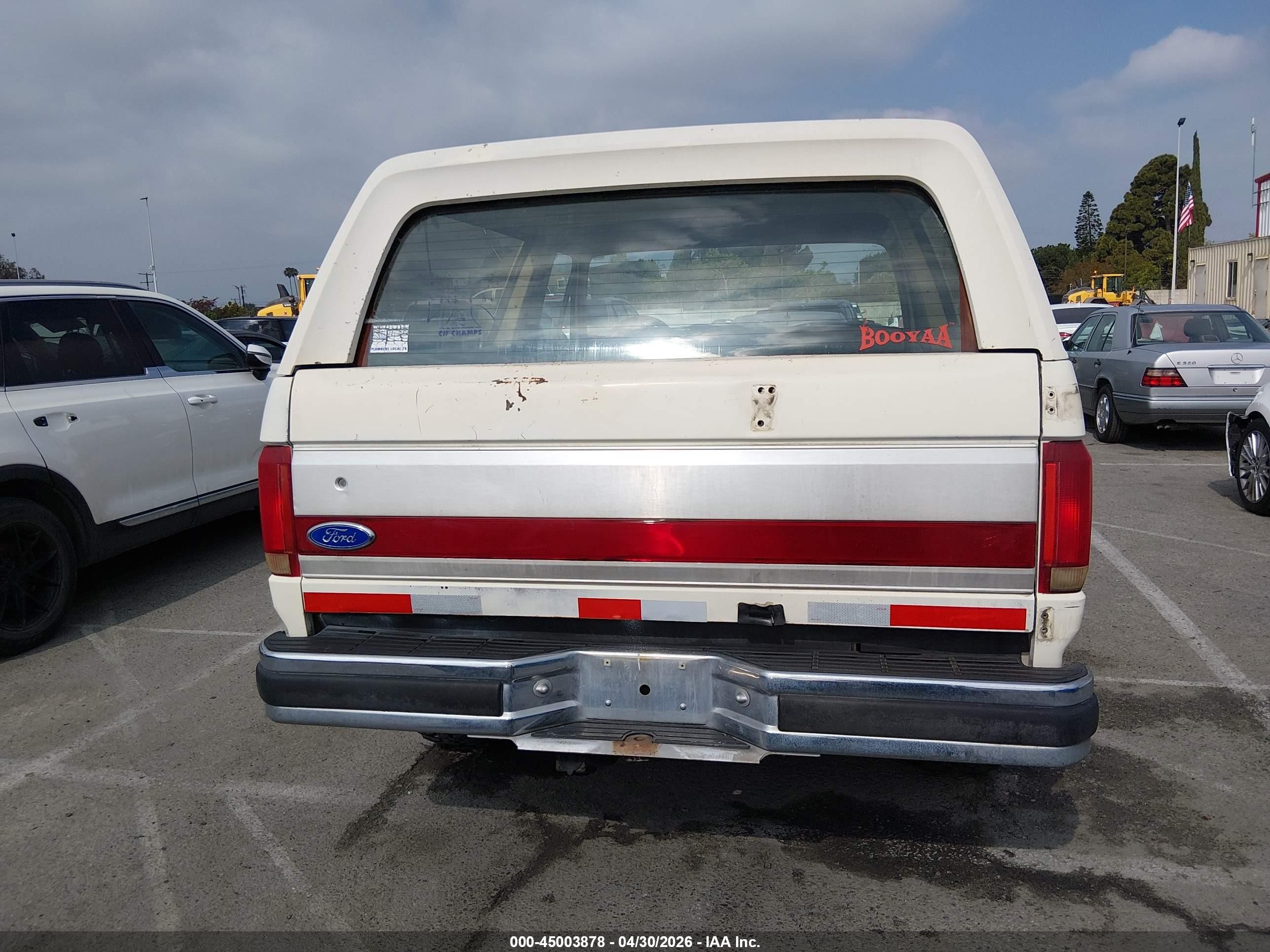 1991 Ford Bronco U100 White vin: 1FMEU15H1MLA55250