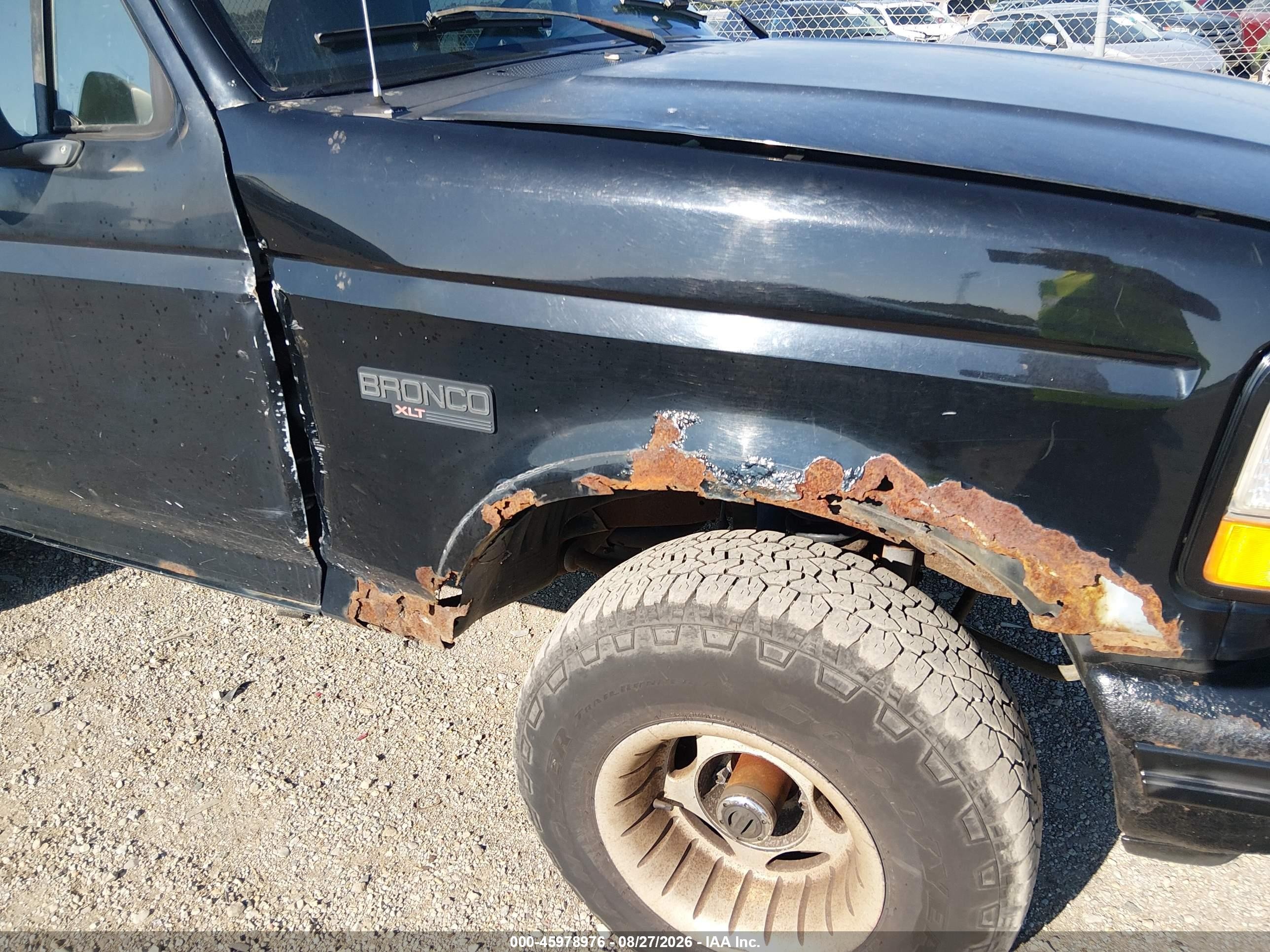 1995 Ford Bronco U100 Black vin: 1FMEU15H3SLB03800