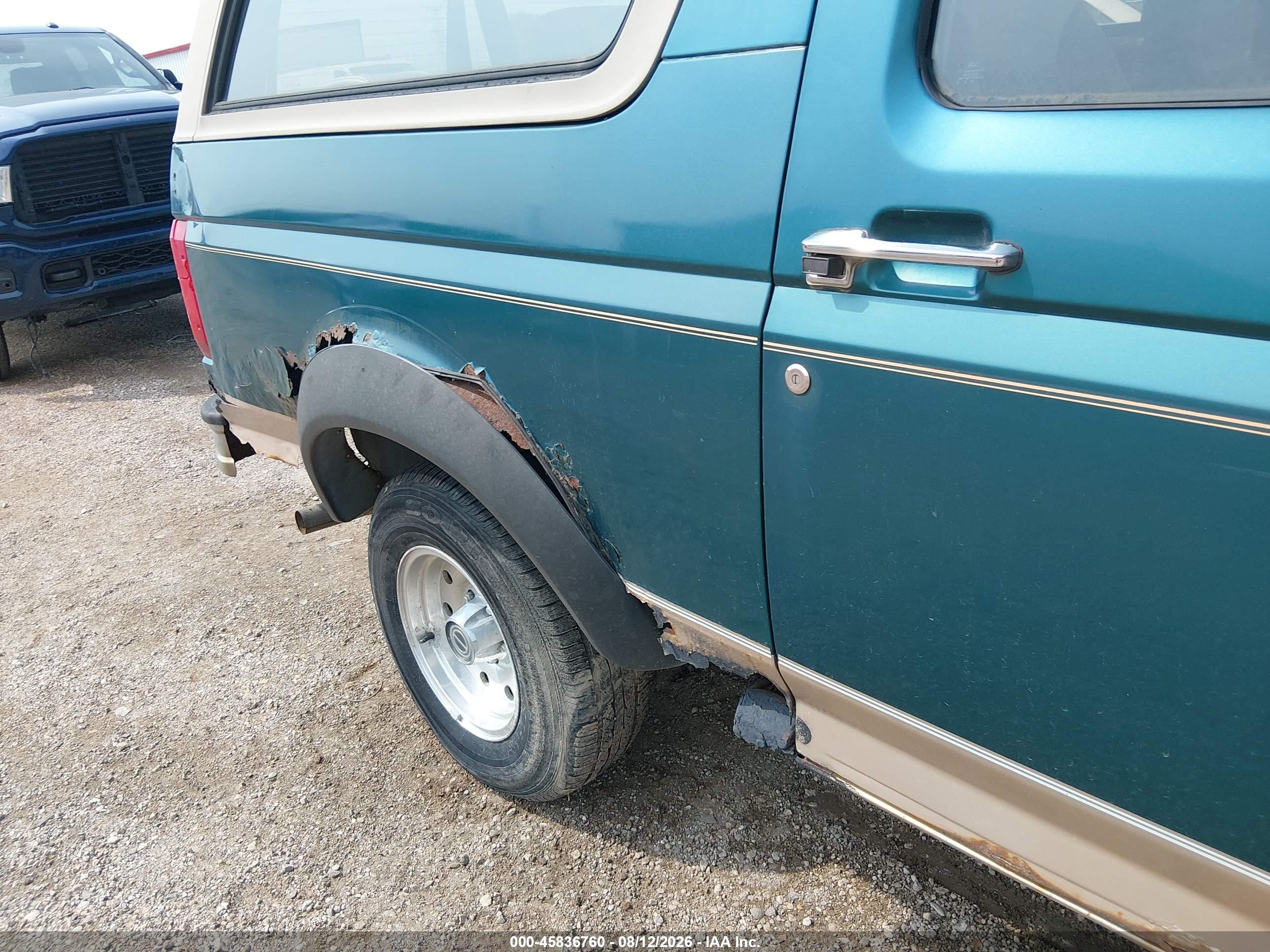1996 Ford Bronco U100 Green vin: 1FMEU15H3TLA65079