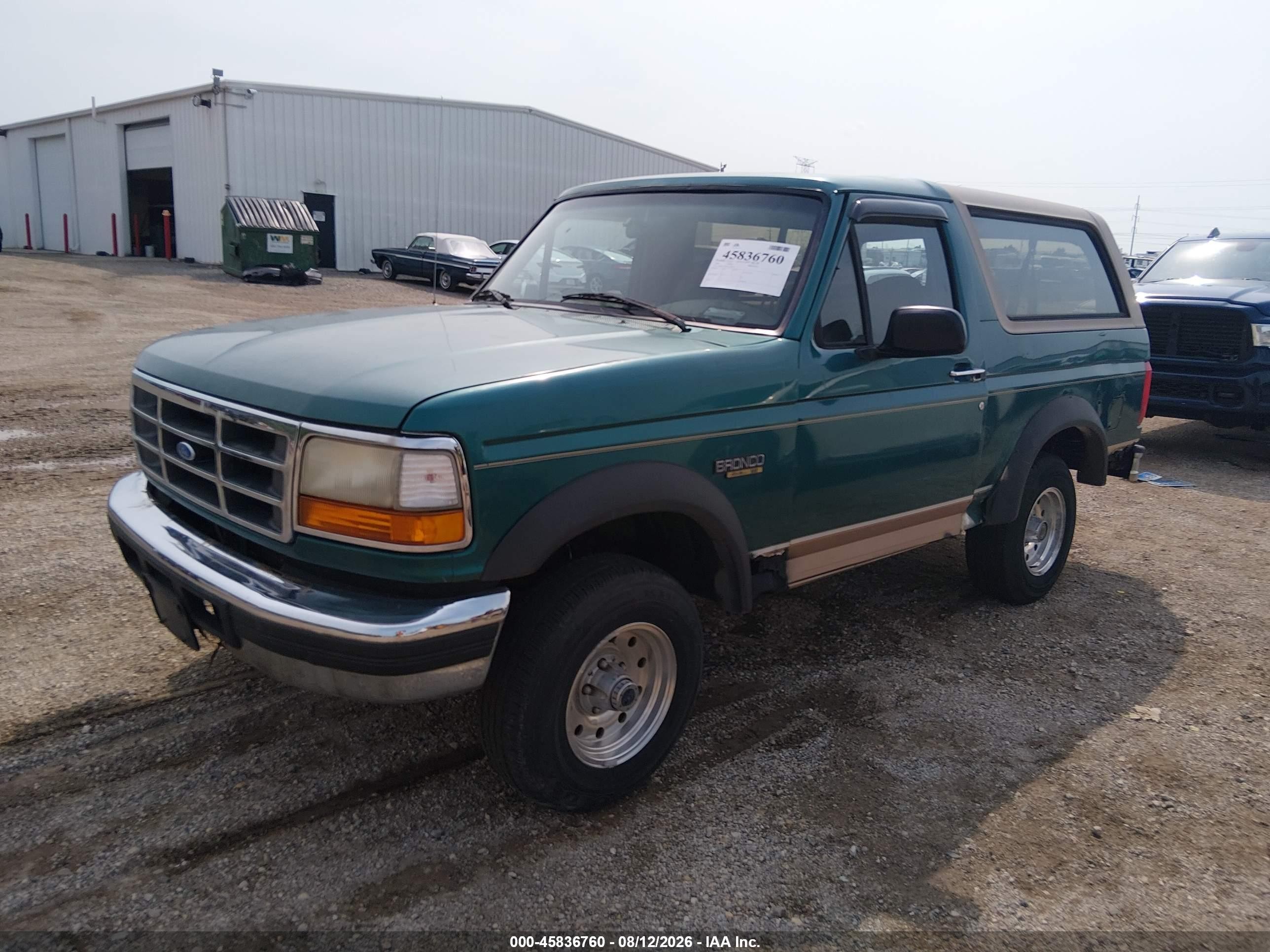 1996 Ford Bronco U100 Green vin: 1FMEU15H3TLA65079
