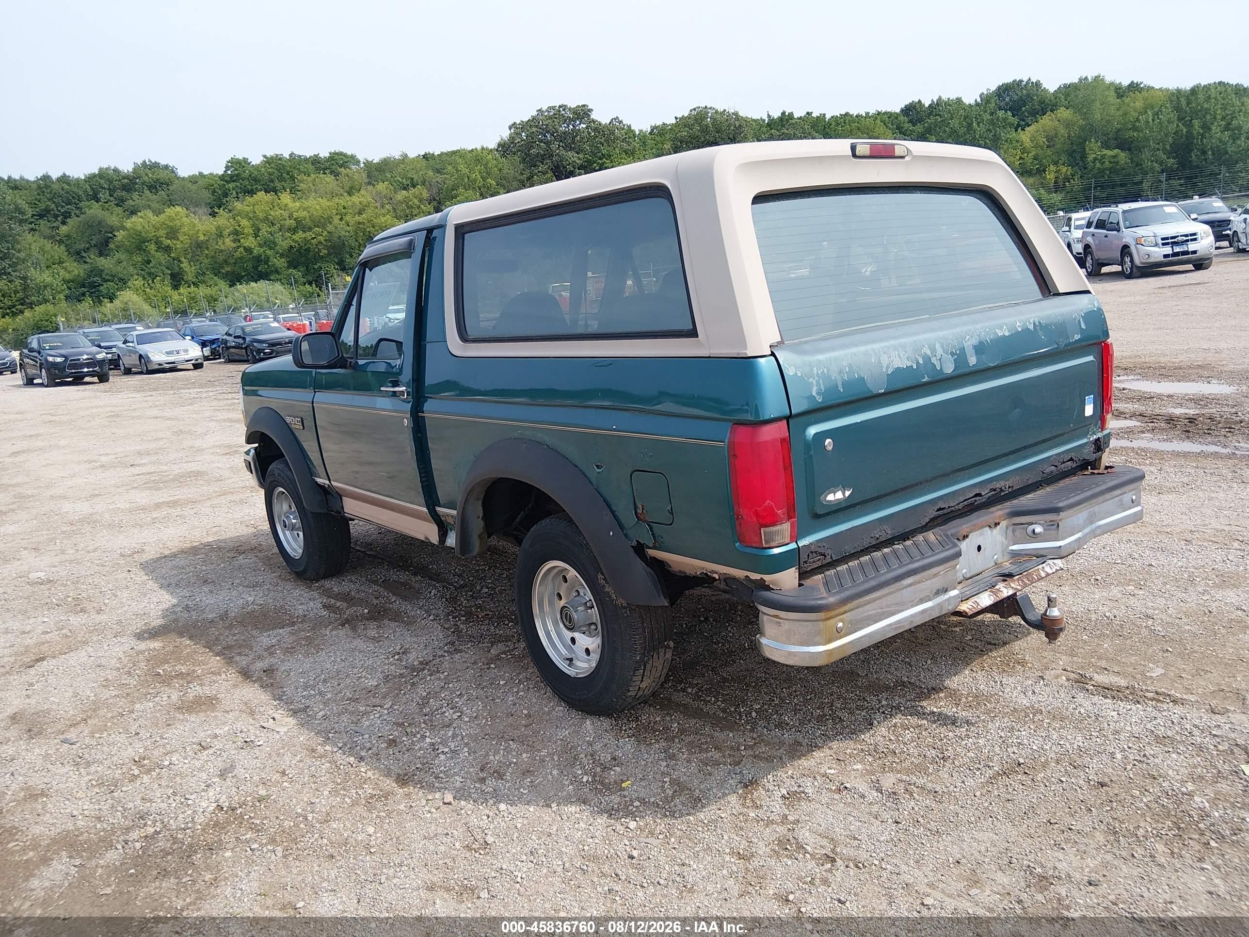 1996 Ford Bronco U100 Green vin: 1FMEU15H3TLA65079