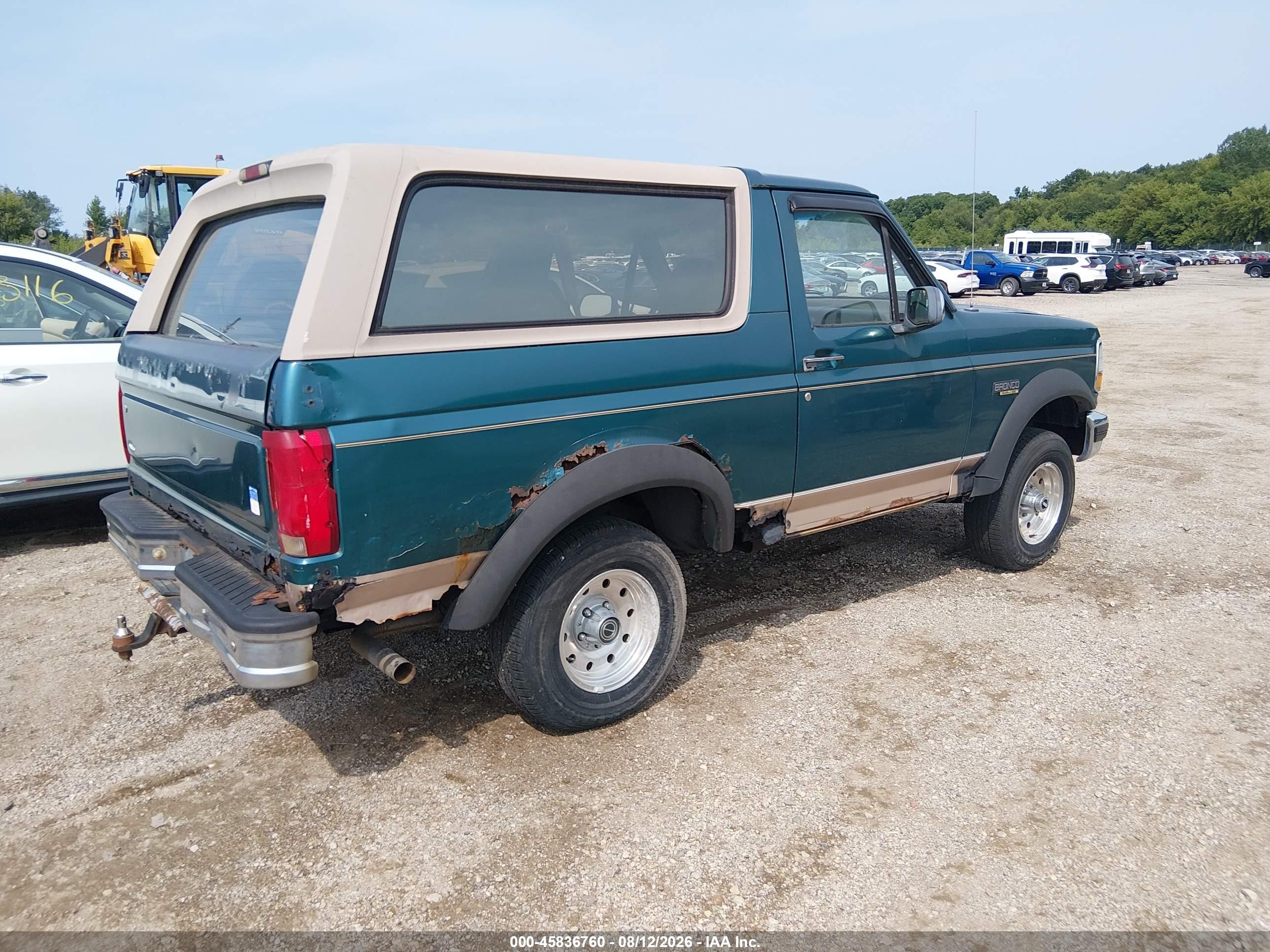 1996 Ford Bronco U100 Green vin: 1FMEU15H3TLA65079