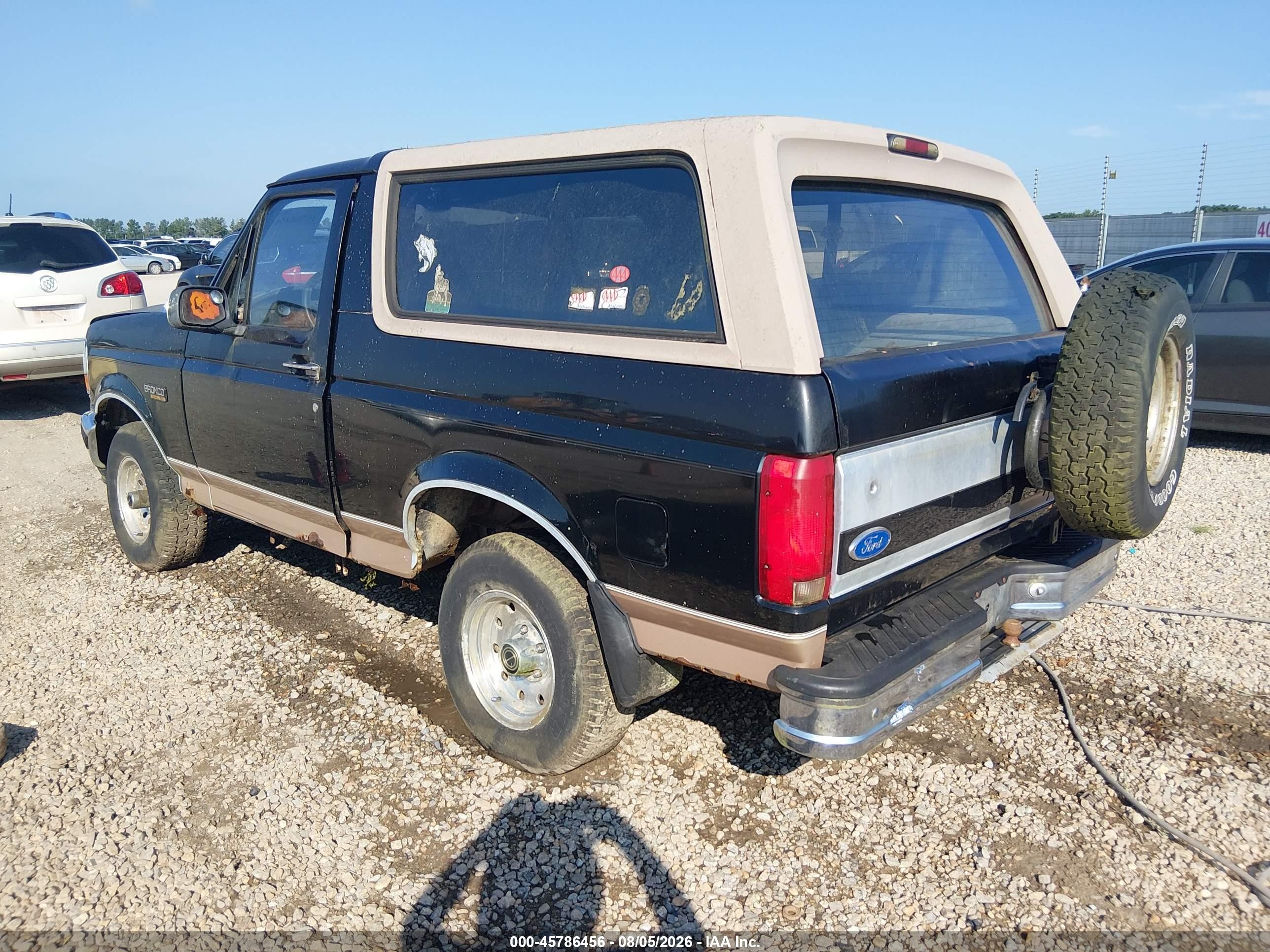 1996 Ford Bronco U100 Black vin: 1FMEU15H3TLA66703