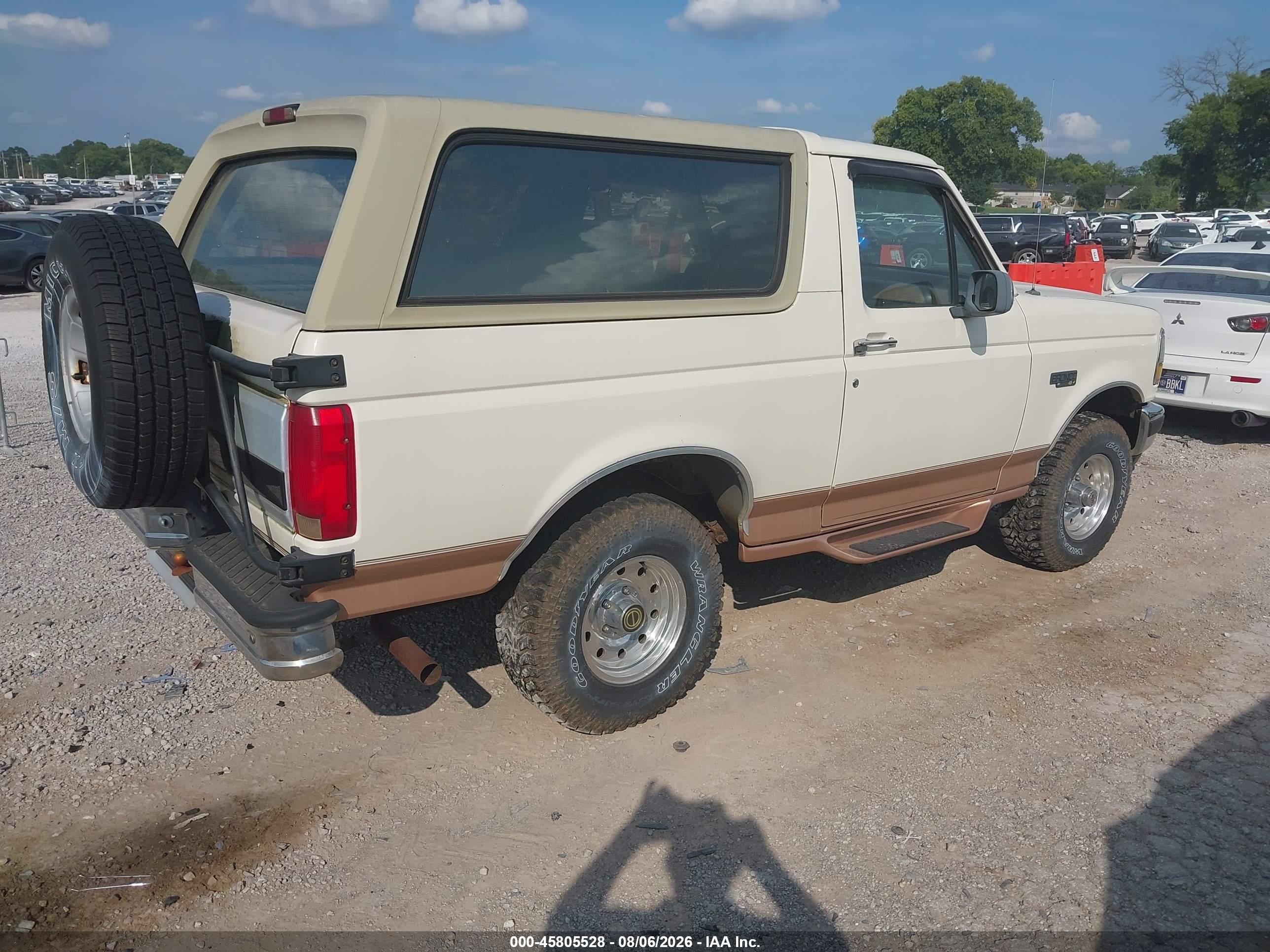 1995 Ford Bronco U100 White vin: 1FMEU15H7SLB87281
