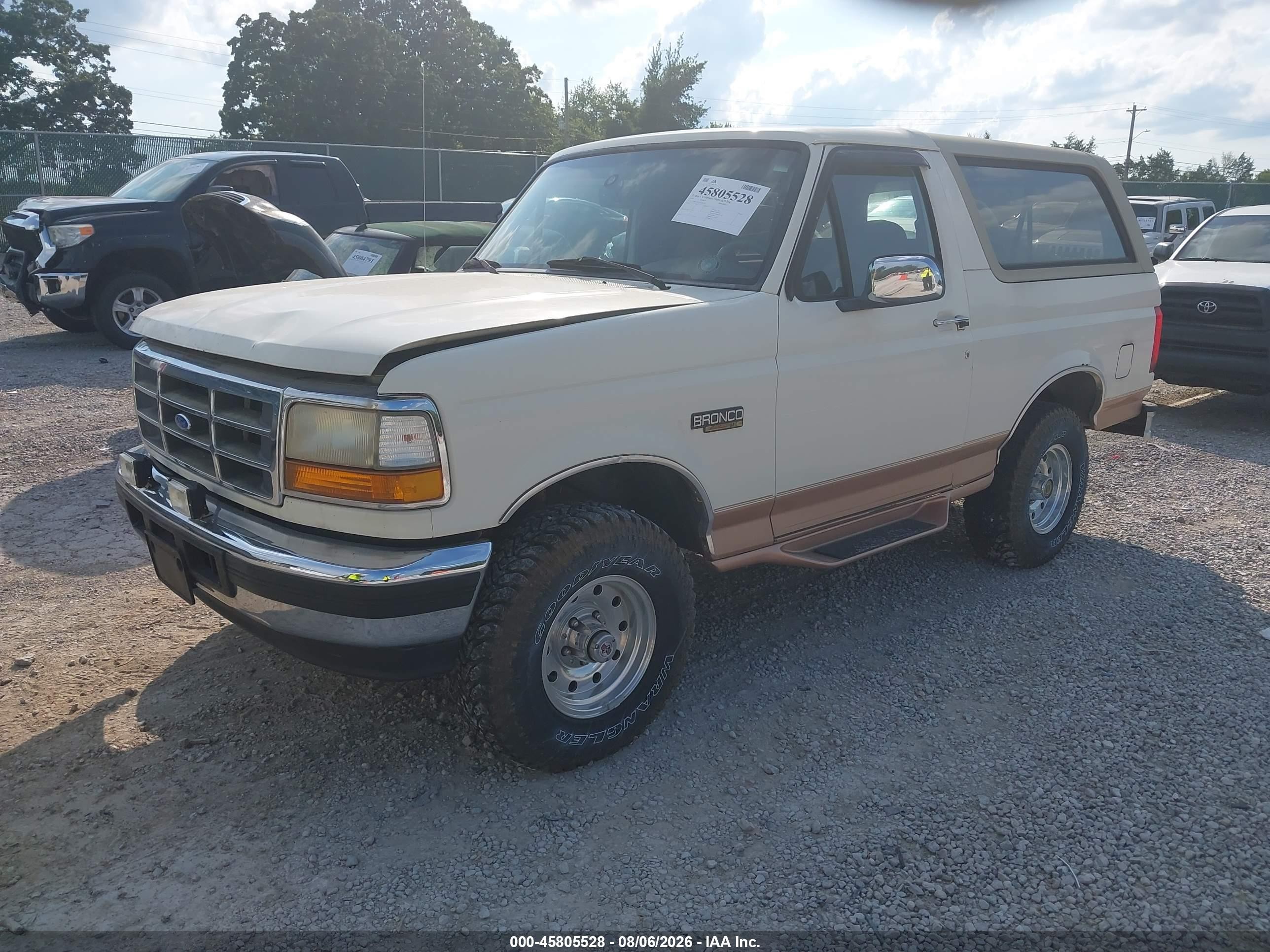 1995 Ford Bronco U100 White vin: 1FMEU15H7SLB87281