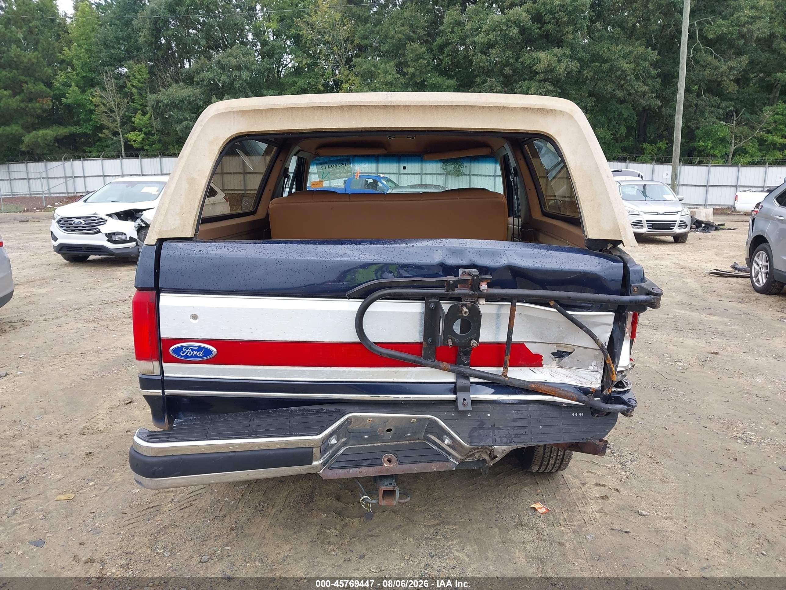 1989 Ford Bronco U100 Blue vin: 1FMEU15N8KLB48494