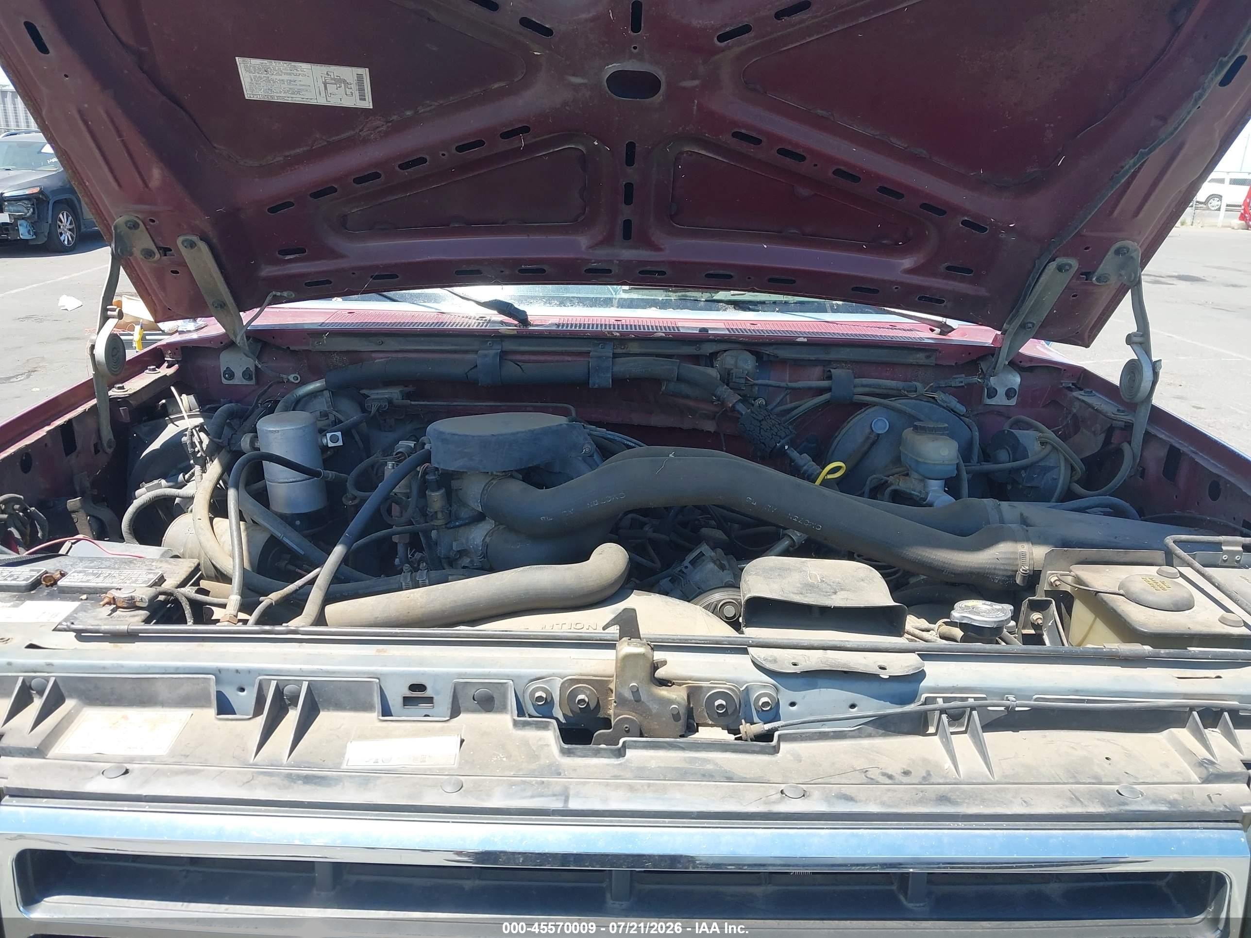 1991 Ford Bronco U100 Burgundy vin: 1FMEU15N8MLA51301