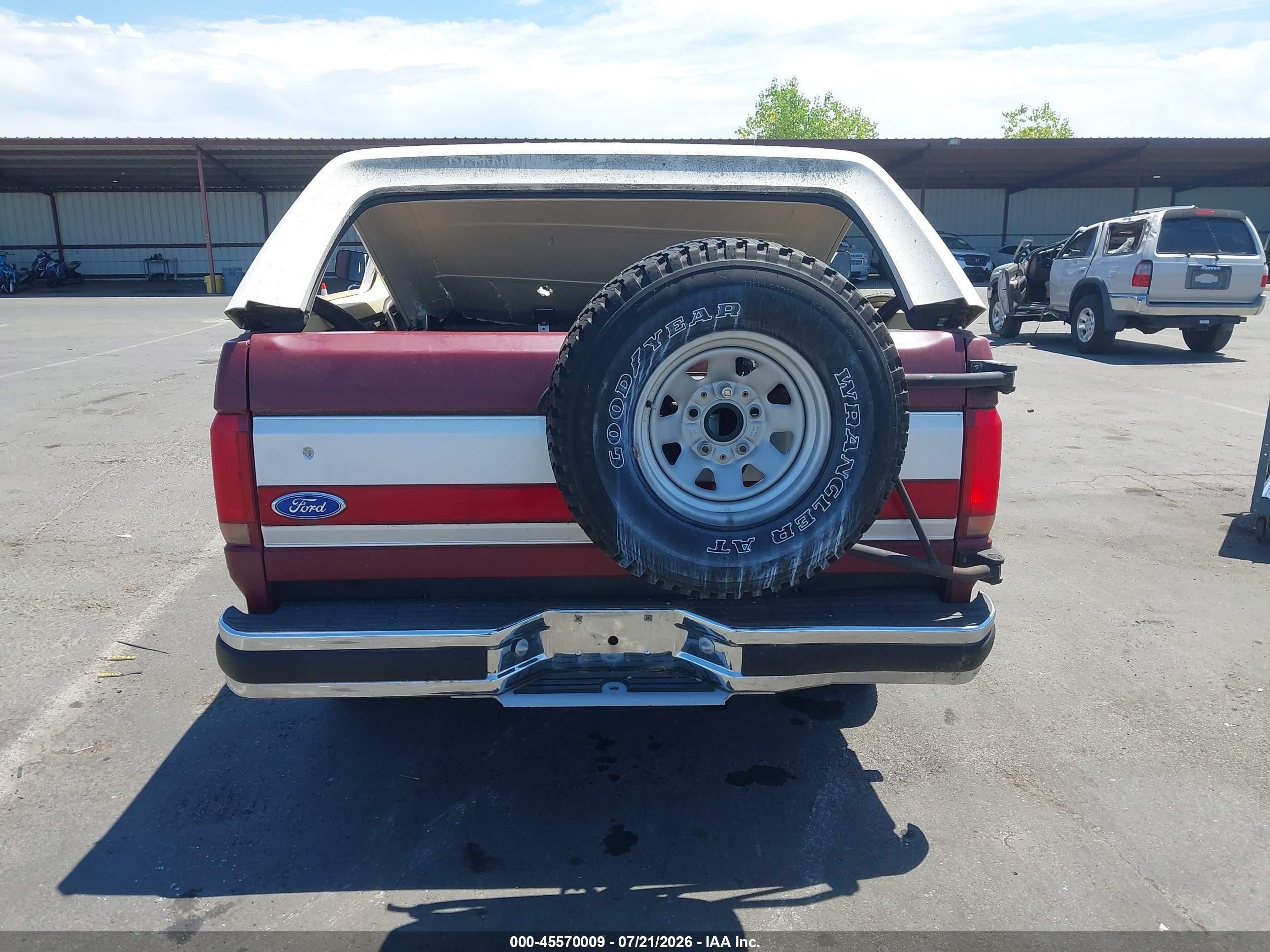 1991 Ford Bronco U100 Burgundy vin: 1FMEU15N8MLA51301