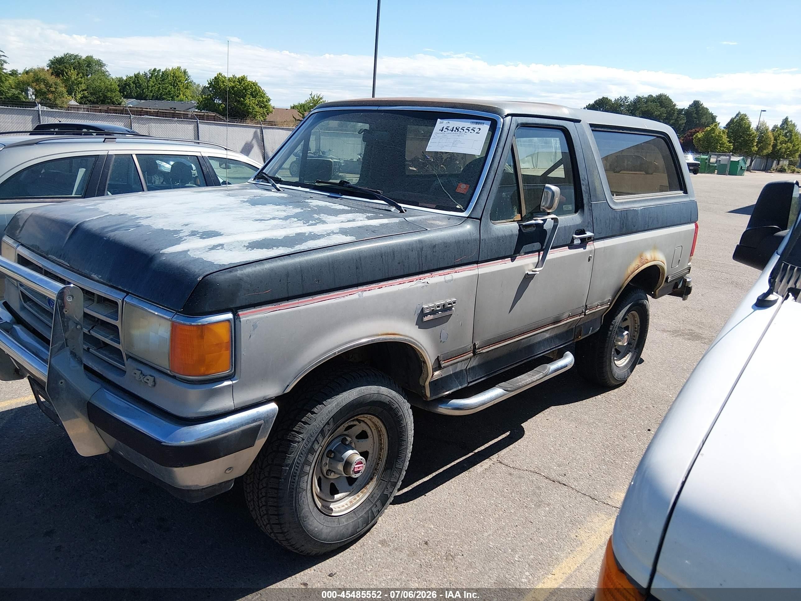 1991 Ford Bronco U100 Gray vin: 1FMEU15Y6MLA21045