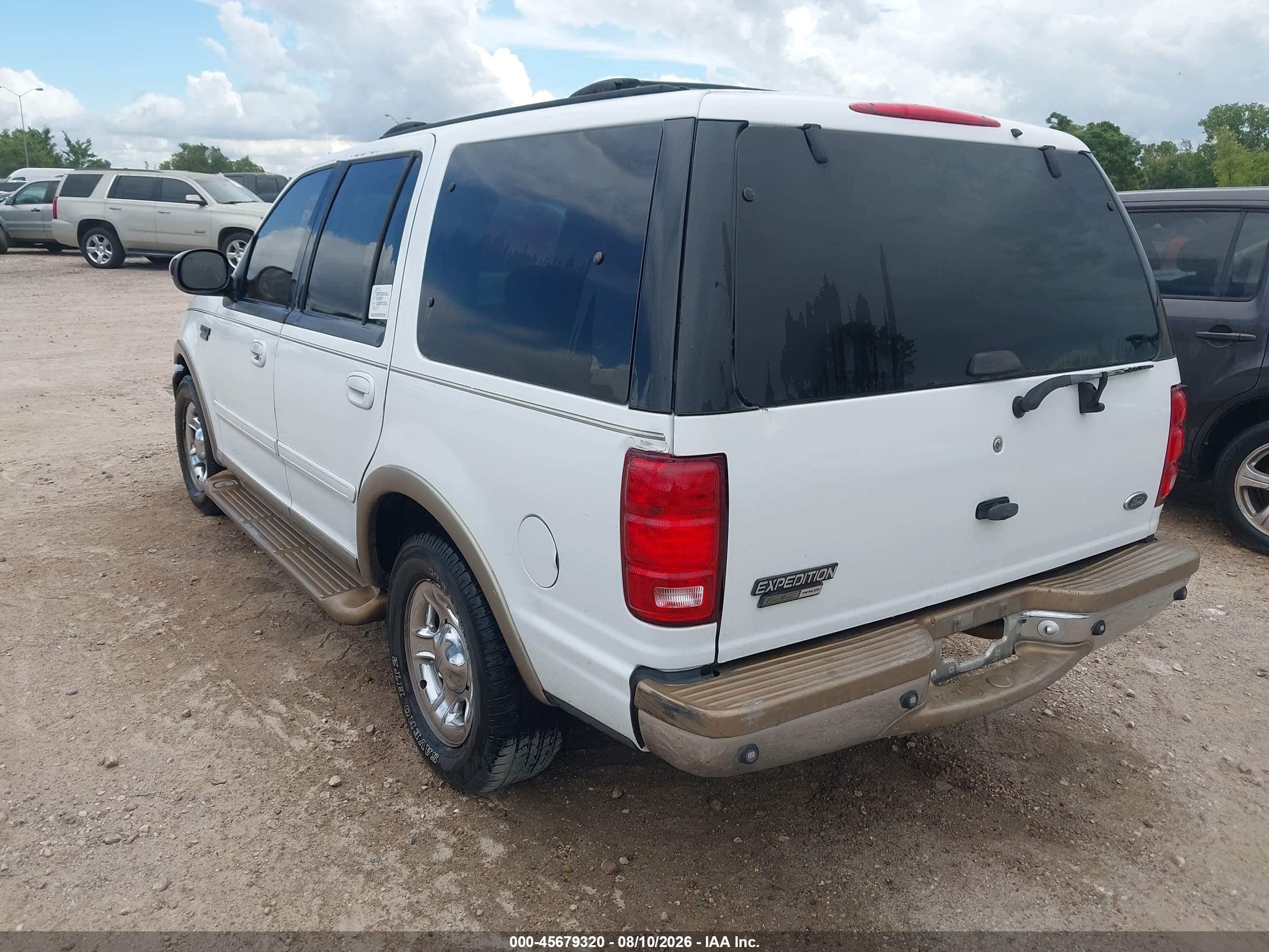 2002 Ford Expedition Eddie Bauer White vin: 1FMEU17L22LA60374
