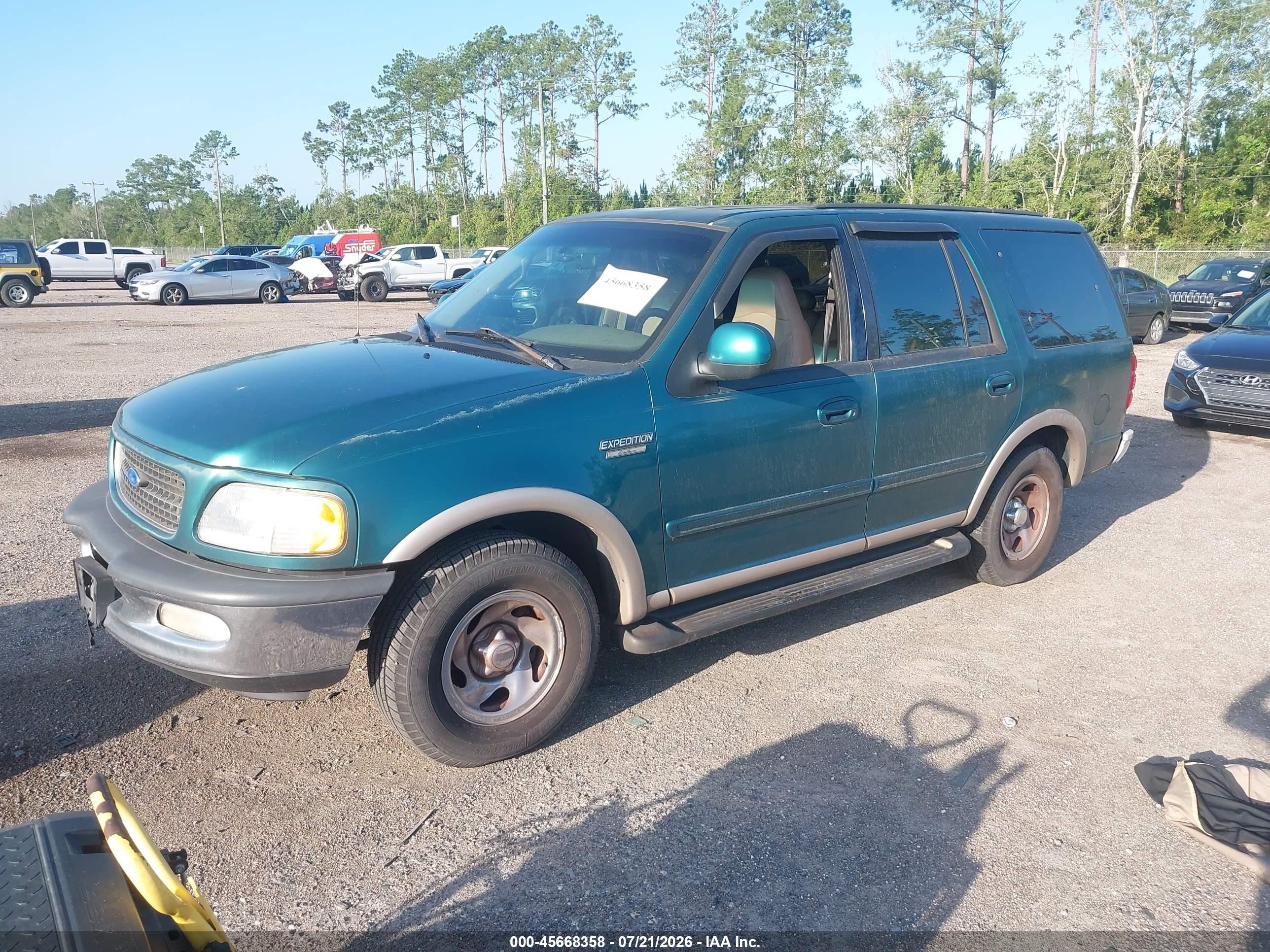 1997 Ford Expedition Eddie Bauer/xlt Green vin: 1FMEU17L5VLB38828