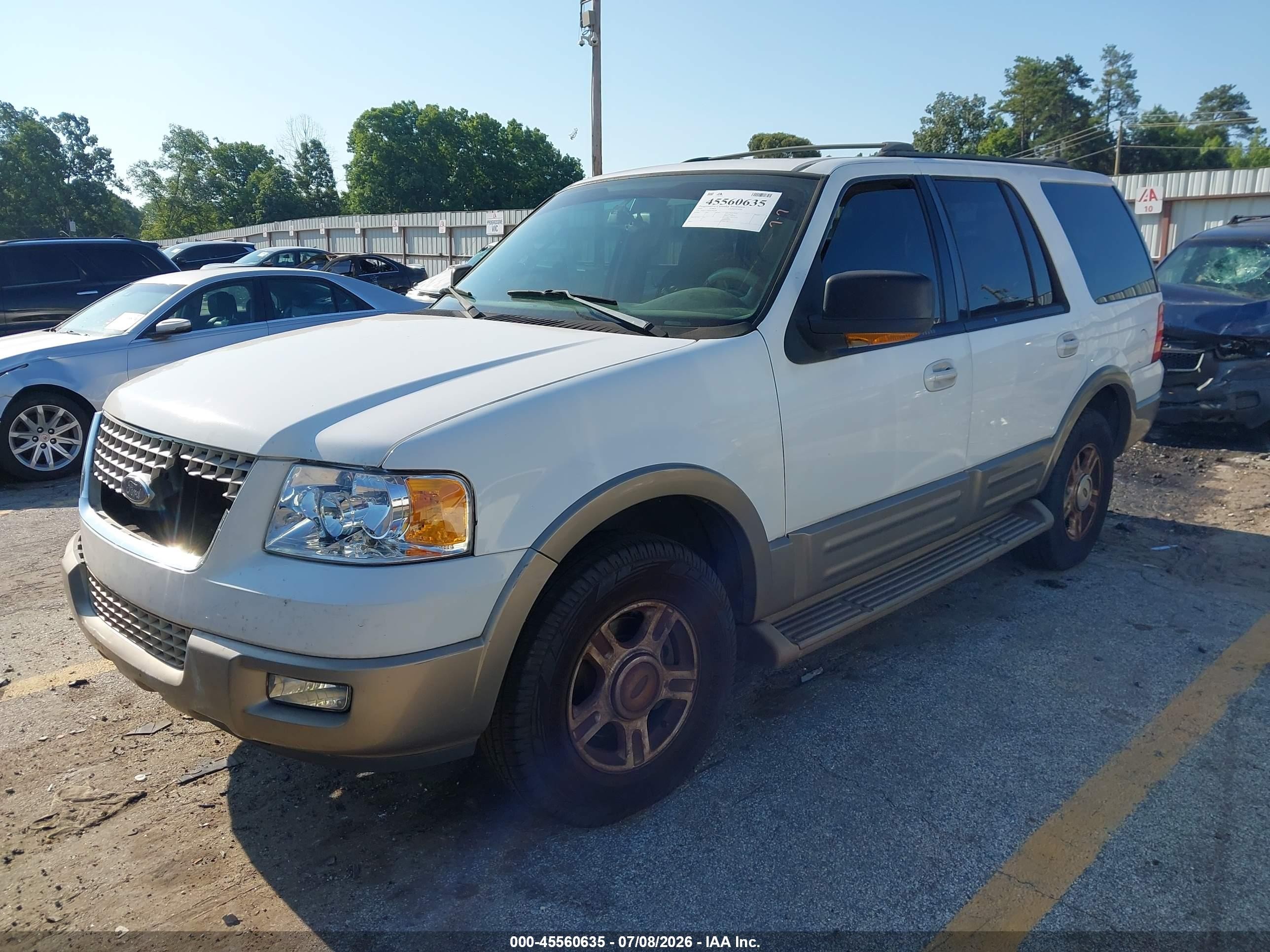 2003 Ford Expedition Eddie Bauer White vin: 1FMEU17W03LB81206