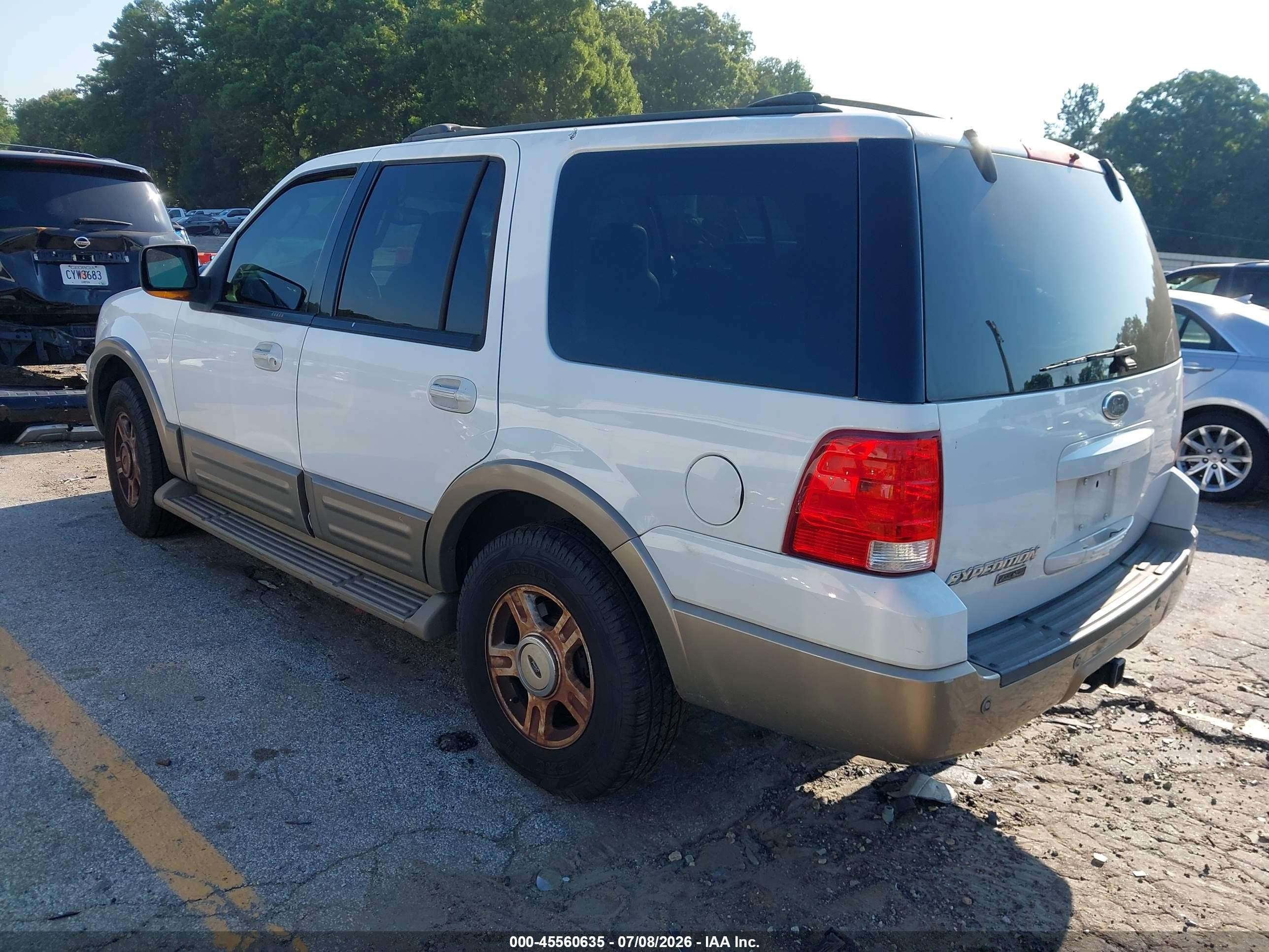 2003 Ford Expedition Eddie Bauer White vin: 1FMEU17W03LB81206
