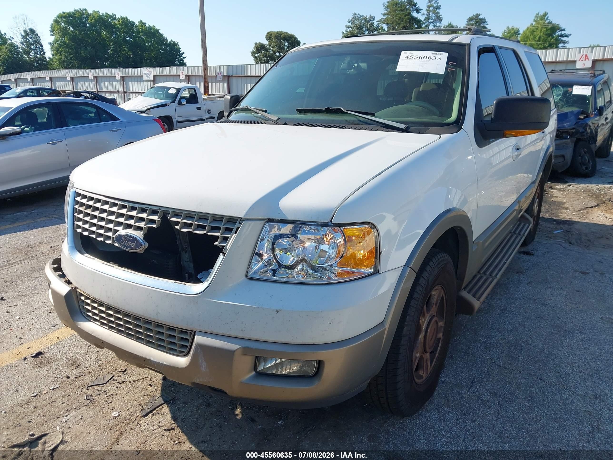 2003 Ford Expedition Eddie Bauer White vin: 1FMEU17W03LB81206