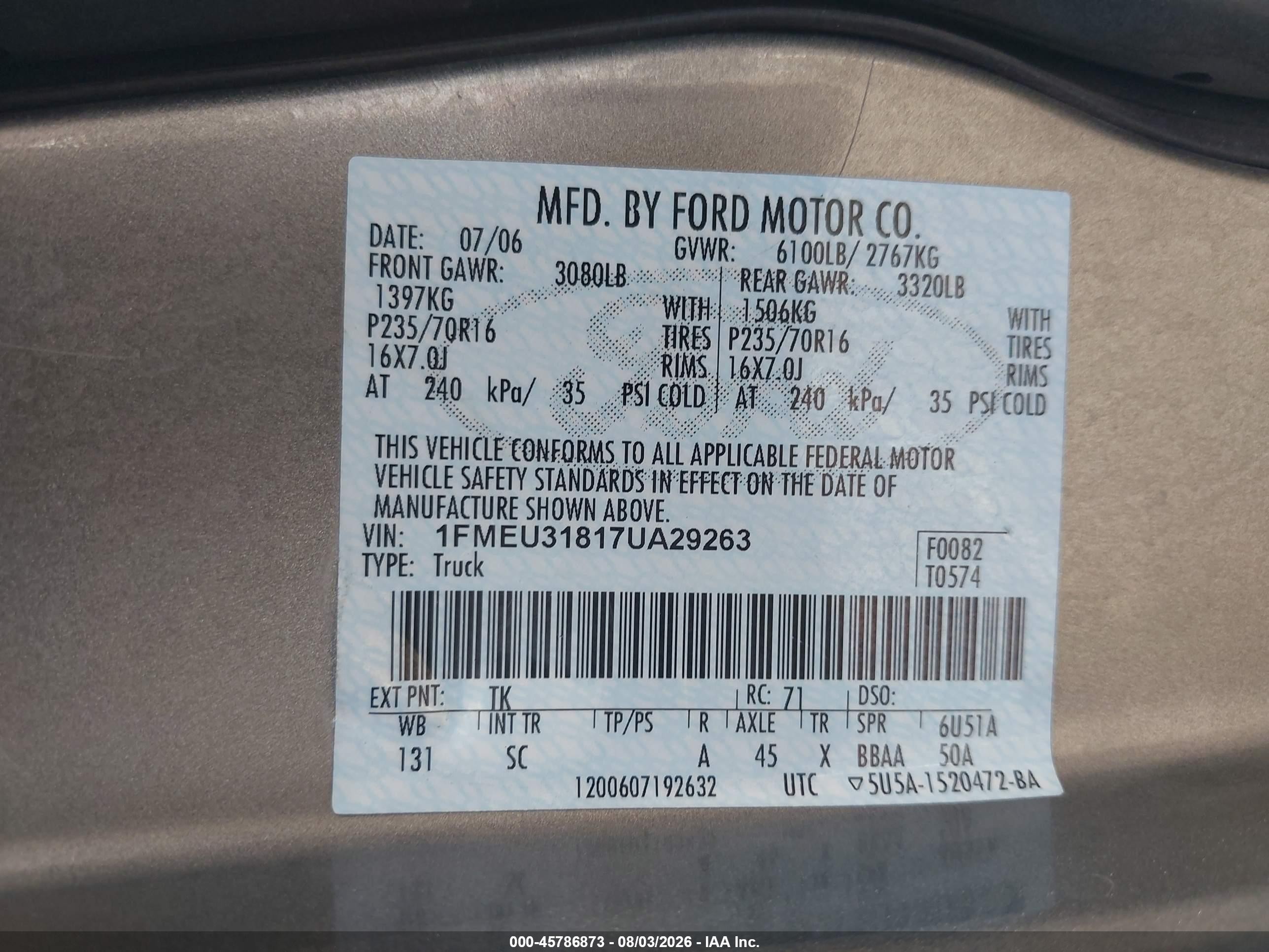2007 Ford Explorer Sport Trac Xlt Gray vin: 1FMEU31817UA29263