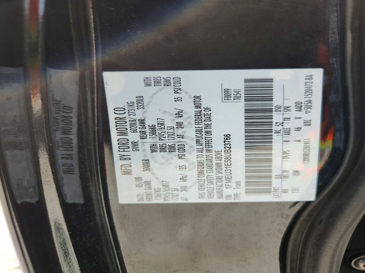 2008 Ford Explorer Sport Trac Xlt Black vin: 1FMEU31E58UB23766