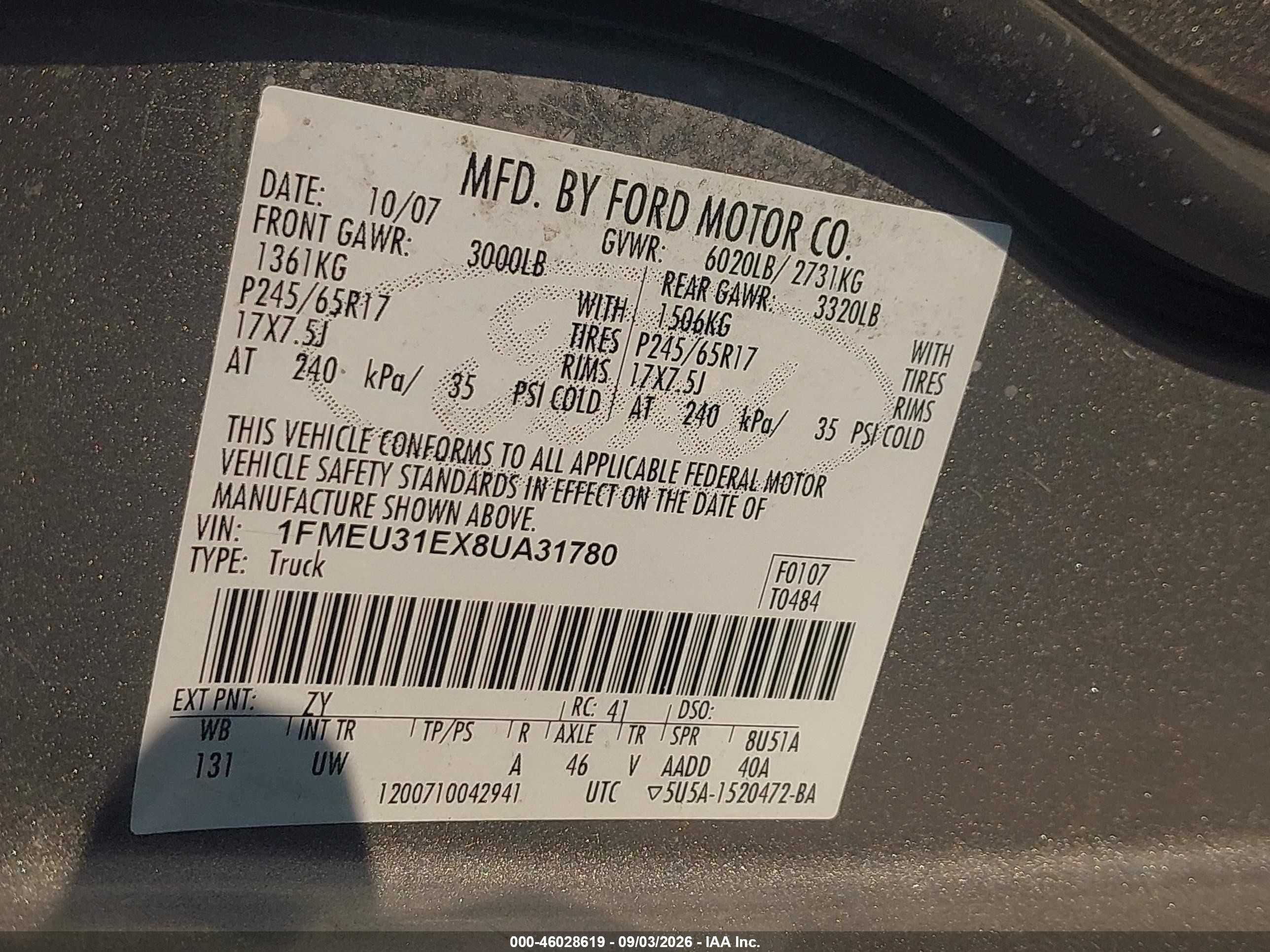 2008 Ford Explorer Sport Trac Xlt Silver vin: 1FMEU31EX8UA31780