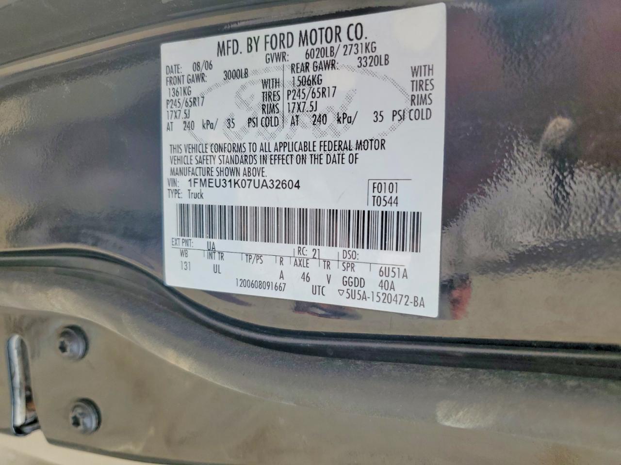 2007 Ford Explorer Sport Trac Xlt Black vin: 1FMEU31K07UA32604