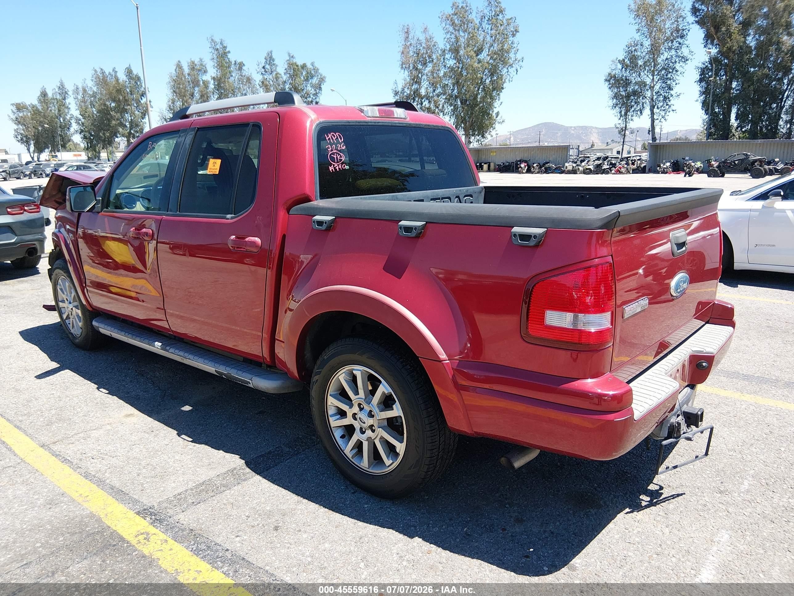 2007 Ford Explorer Sport Trac Limited Red vin: 1FMEU338X7UA14063