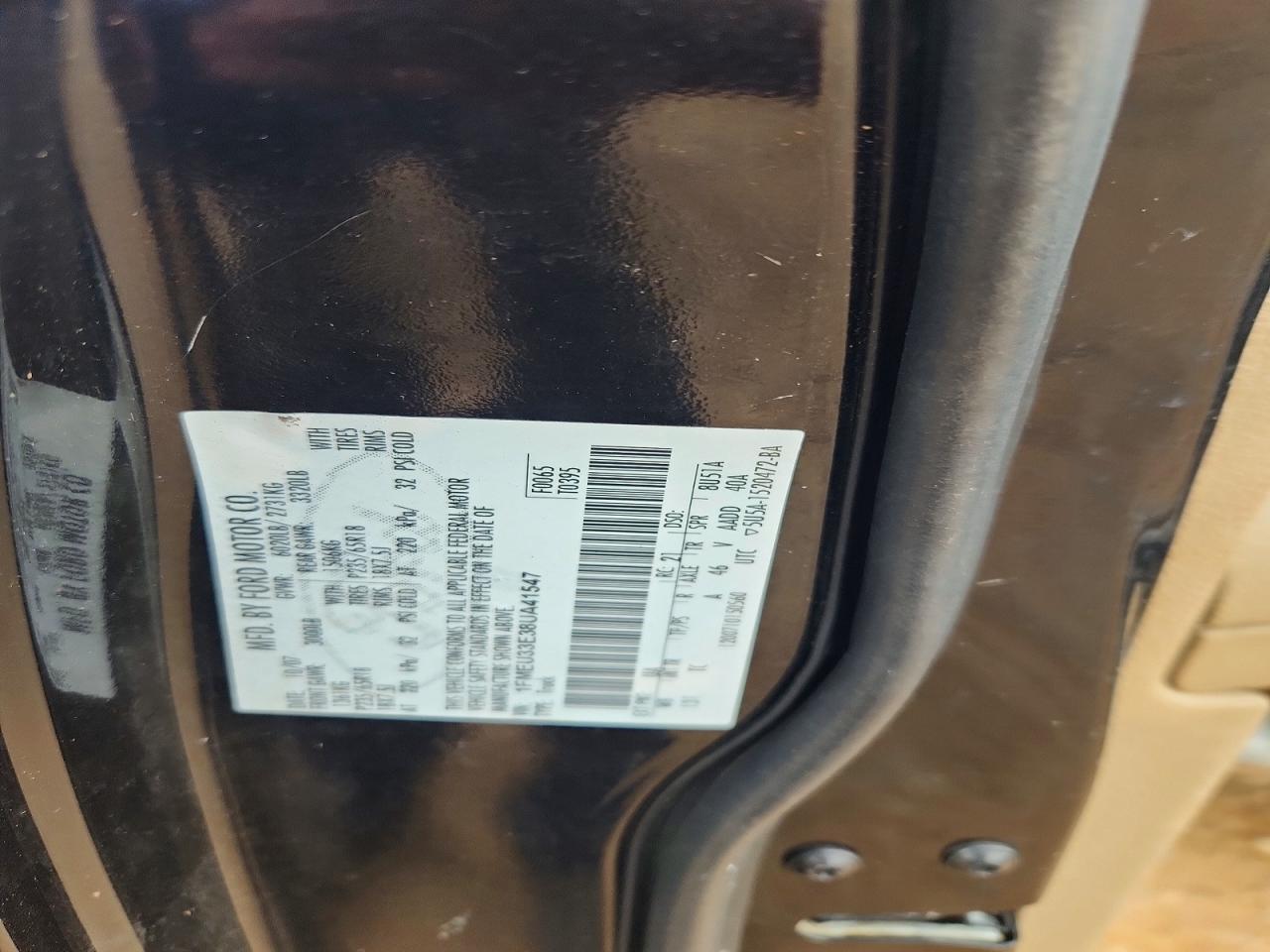 2008 Ford Explorer Sport Trac Limited Black vin: 1FMEU33E38UA41547