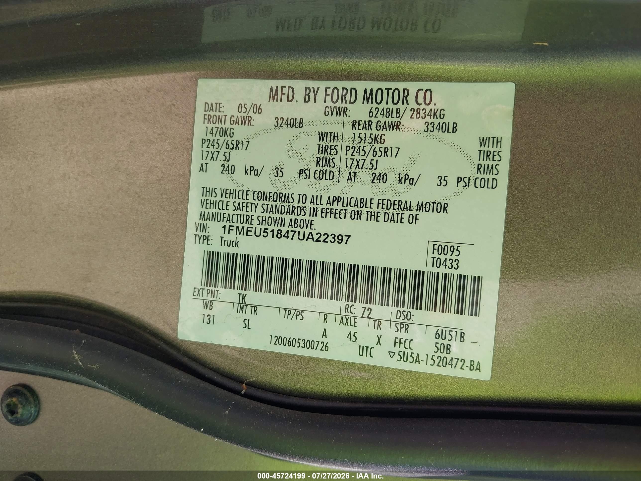 2007 Ford Explorer Sport Trac Xlt Серый vin: 1FMEU51847UA22397