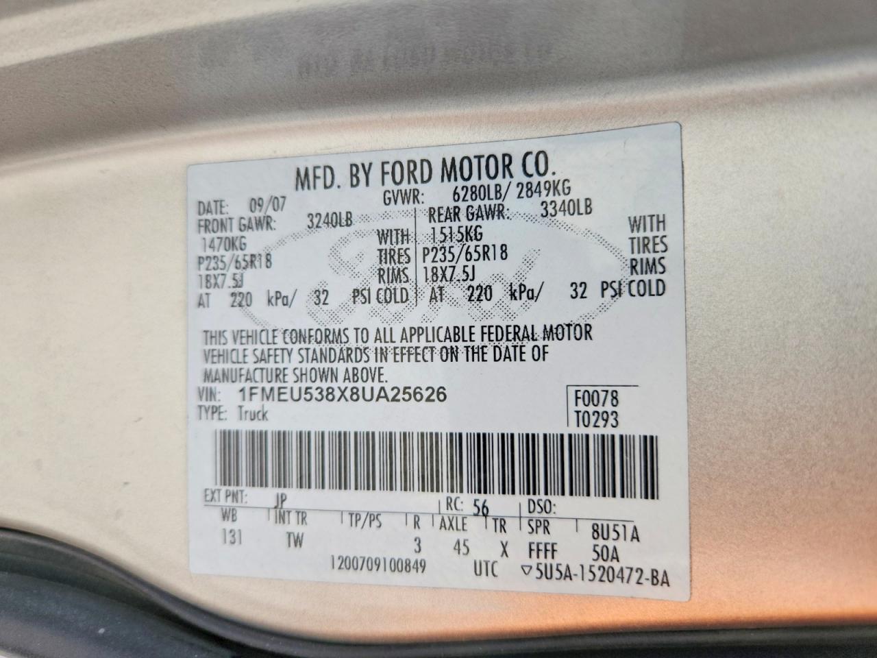 2008 Ford Explorer Sport Trac Limited Silver vin: 1FMEU538X8UA25626