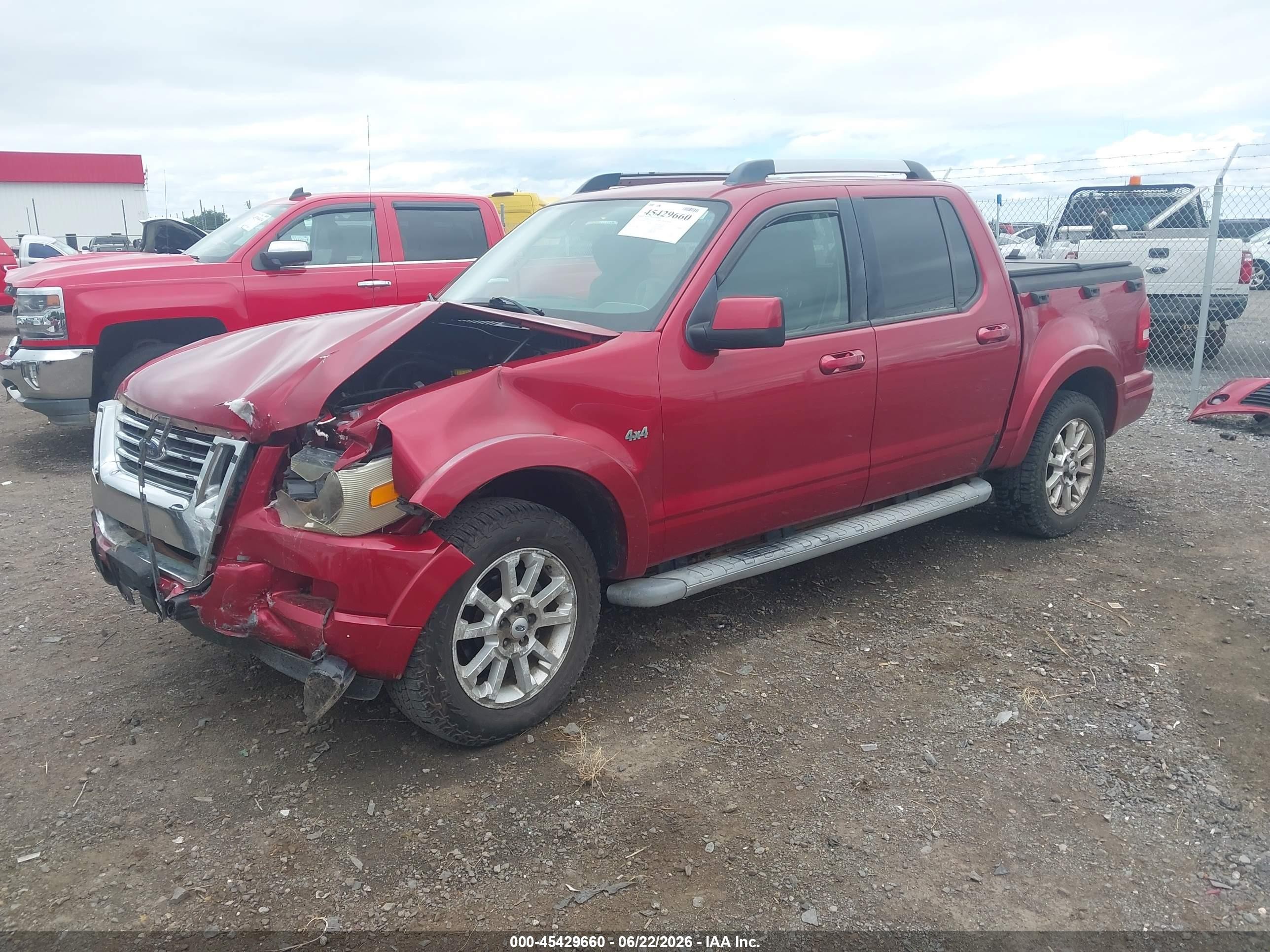 2007 Ford Explorer Sport Trac Limited Red vin: 1FMEU53K47UA28693