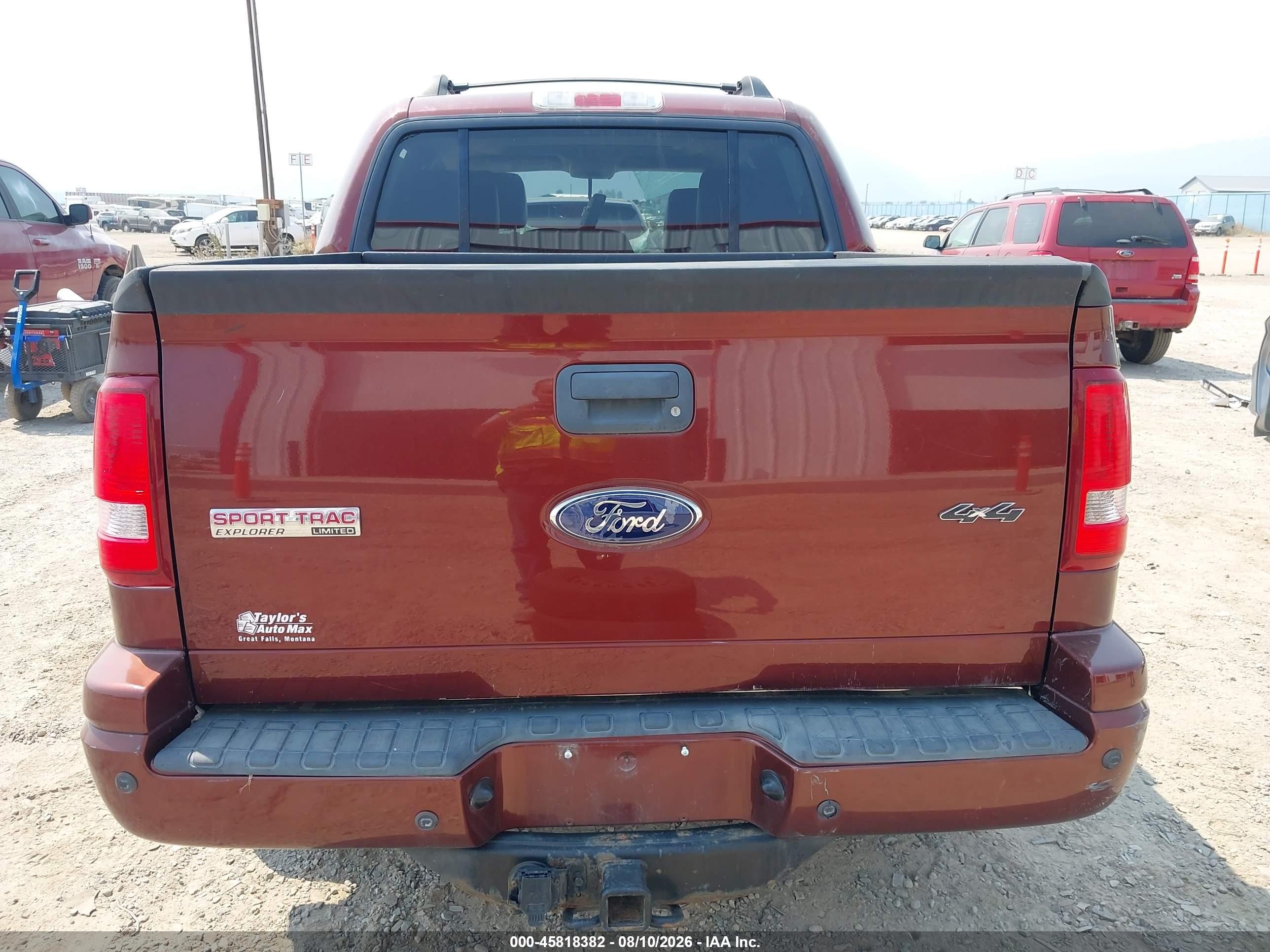 2010 Ford Explorer Sport Trac Limited Burgundy vin: 1FMEU5D86AUA21609
