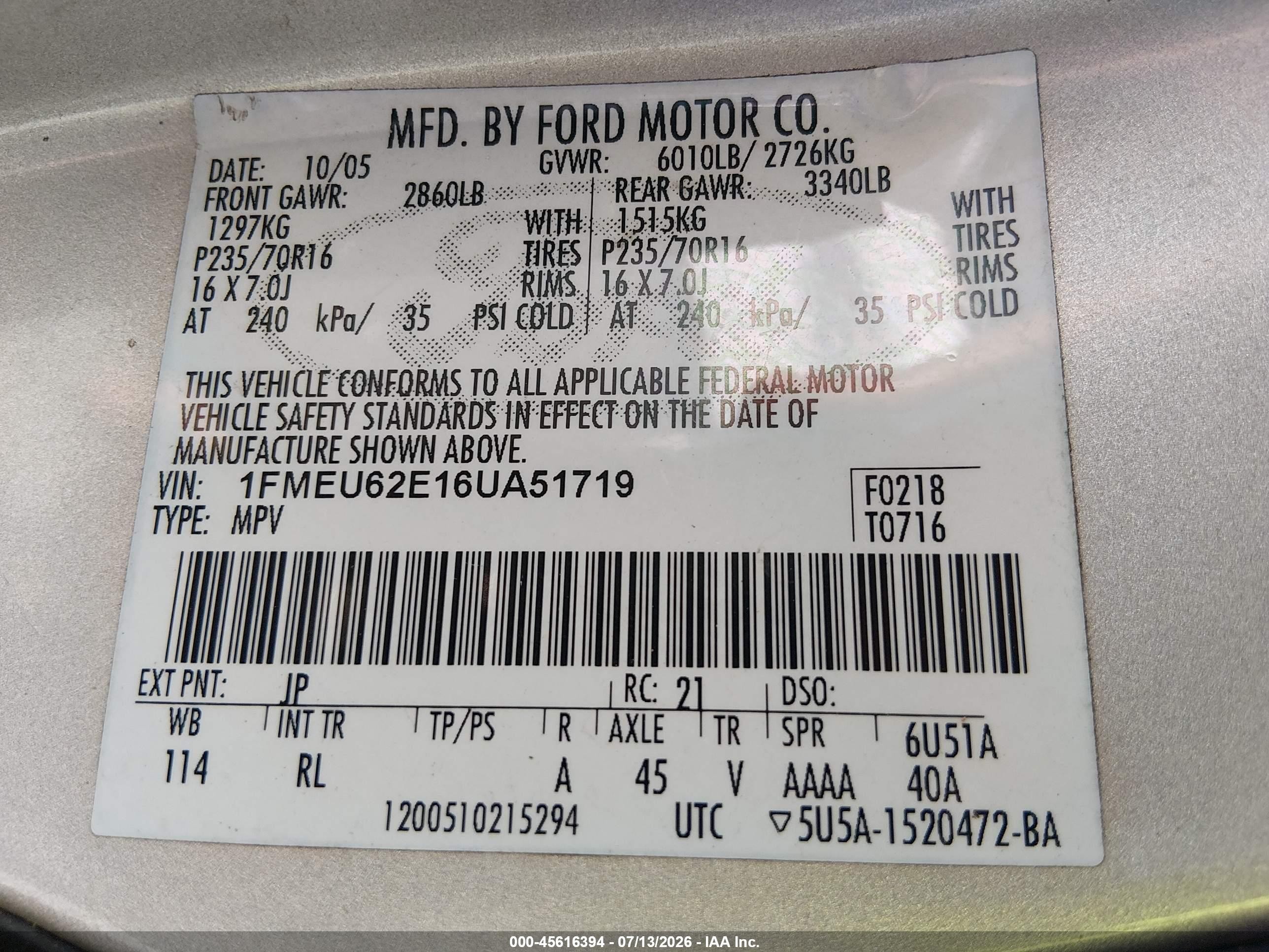 2006 Ford Explorer Xls Gray vin: 1FMEU62E16UA51719