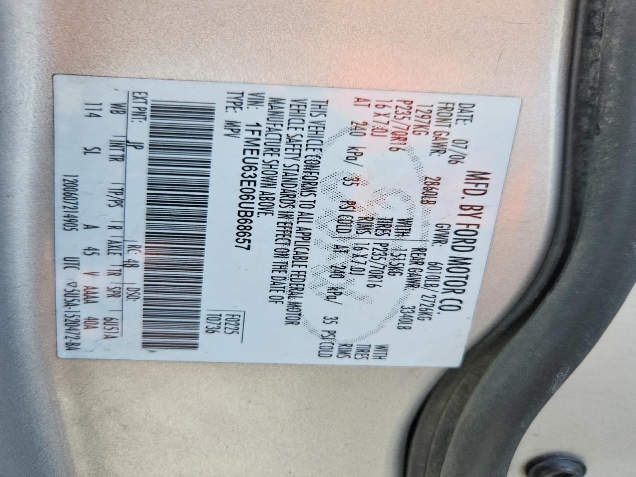 2006 Ford Explorer Silver vin: 1FMEU63E06UB68657