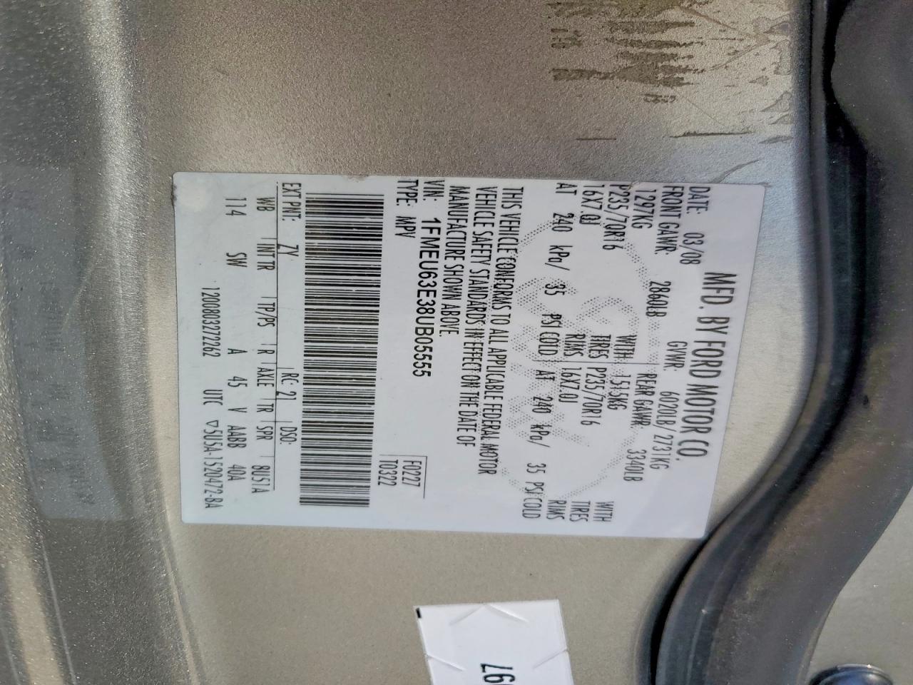 2008 Ford Explorer Xlt Silver vin: 1FMEU63E38UB05555