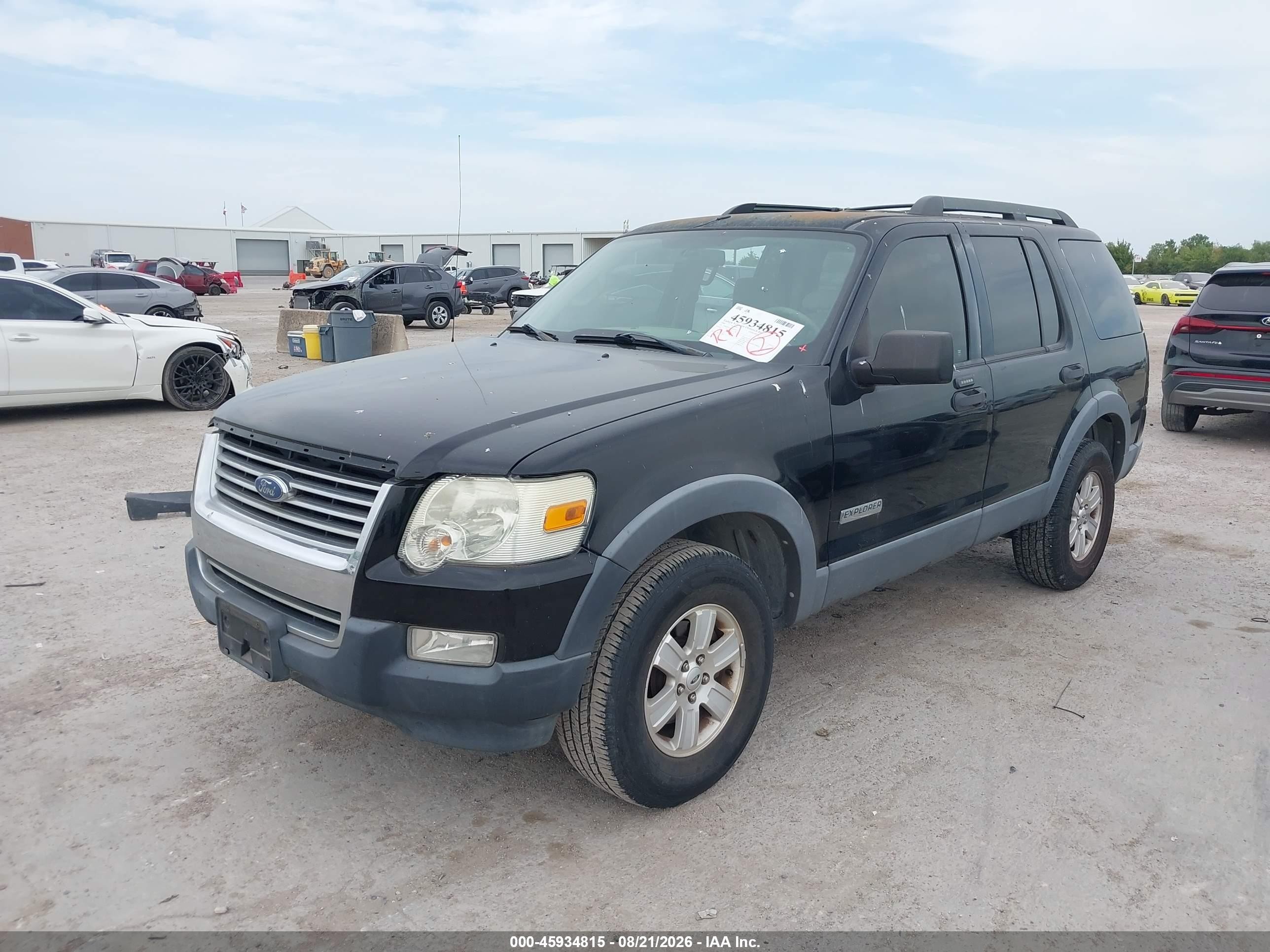 2006 Ford Explorer Xlt Black vin: 1FMEU63E46UA41622