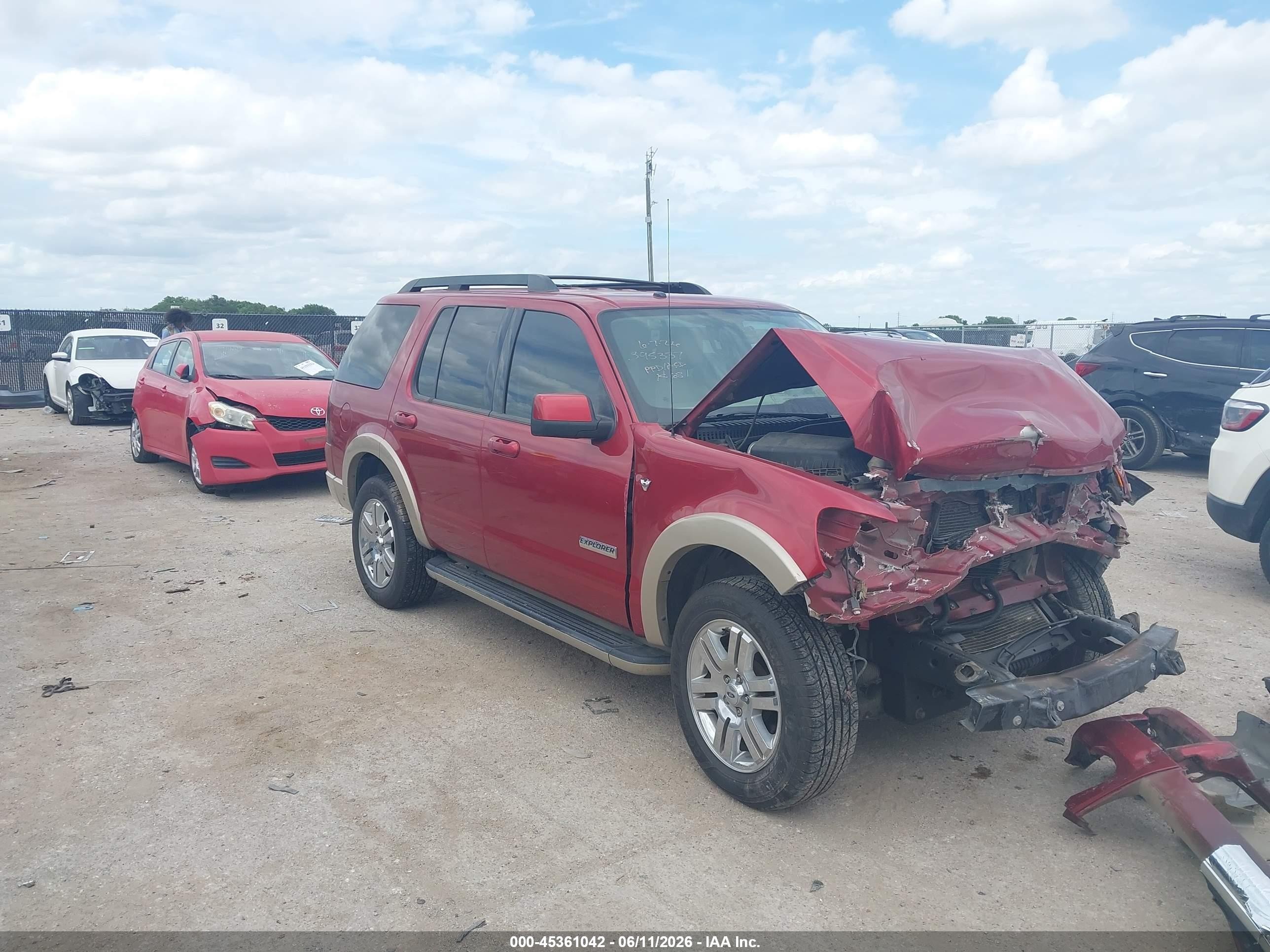 2008 Ford Explorer Eddie Bauer Red vin: 1FMEU64828UA03575